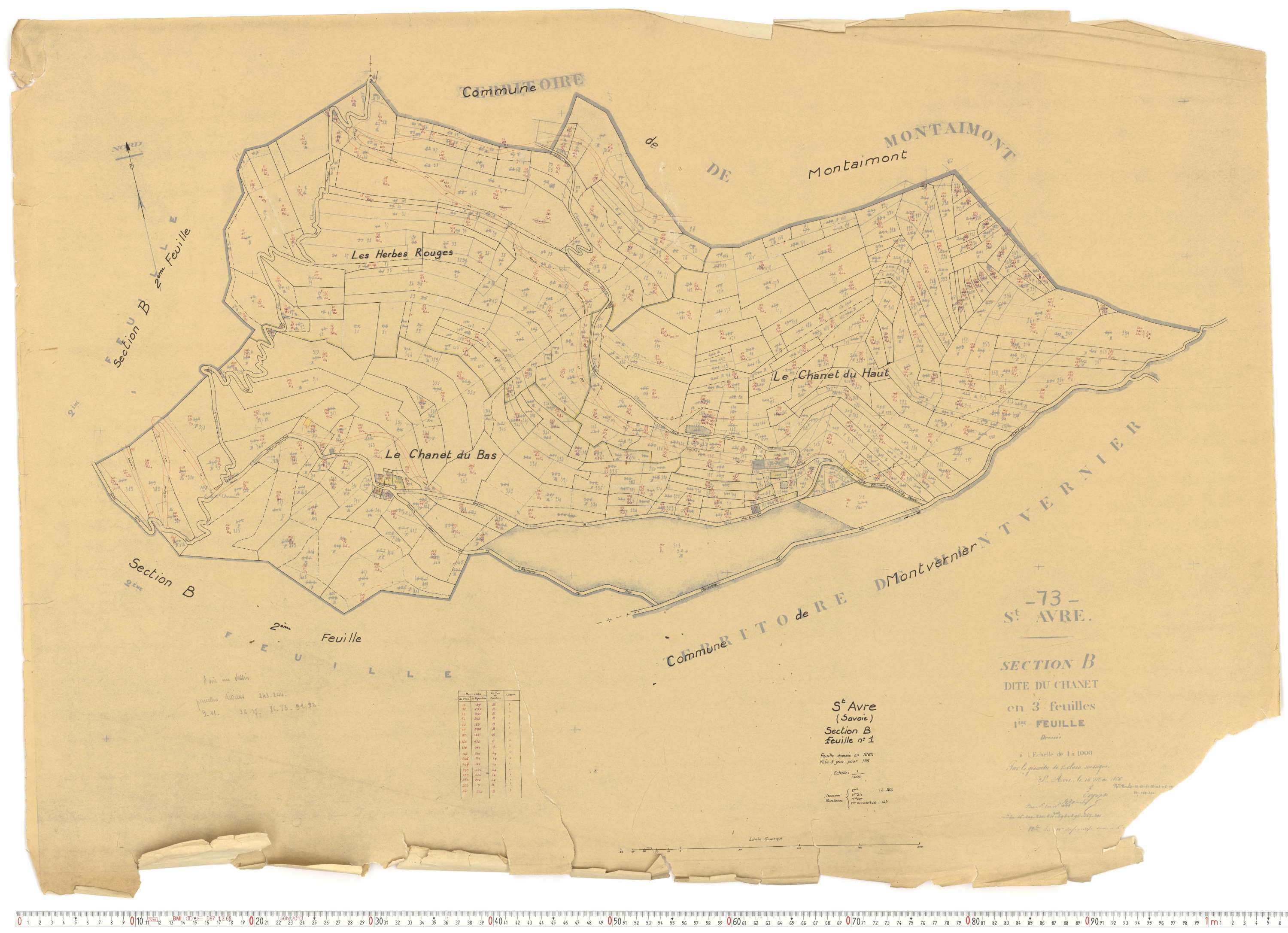 Saint-Avre - Plans cadastraux du cadastre rénové.