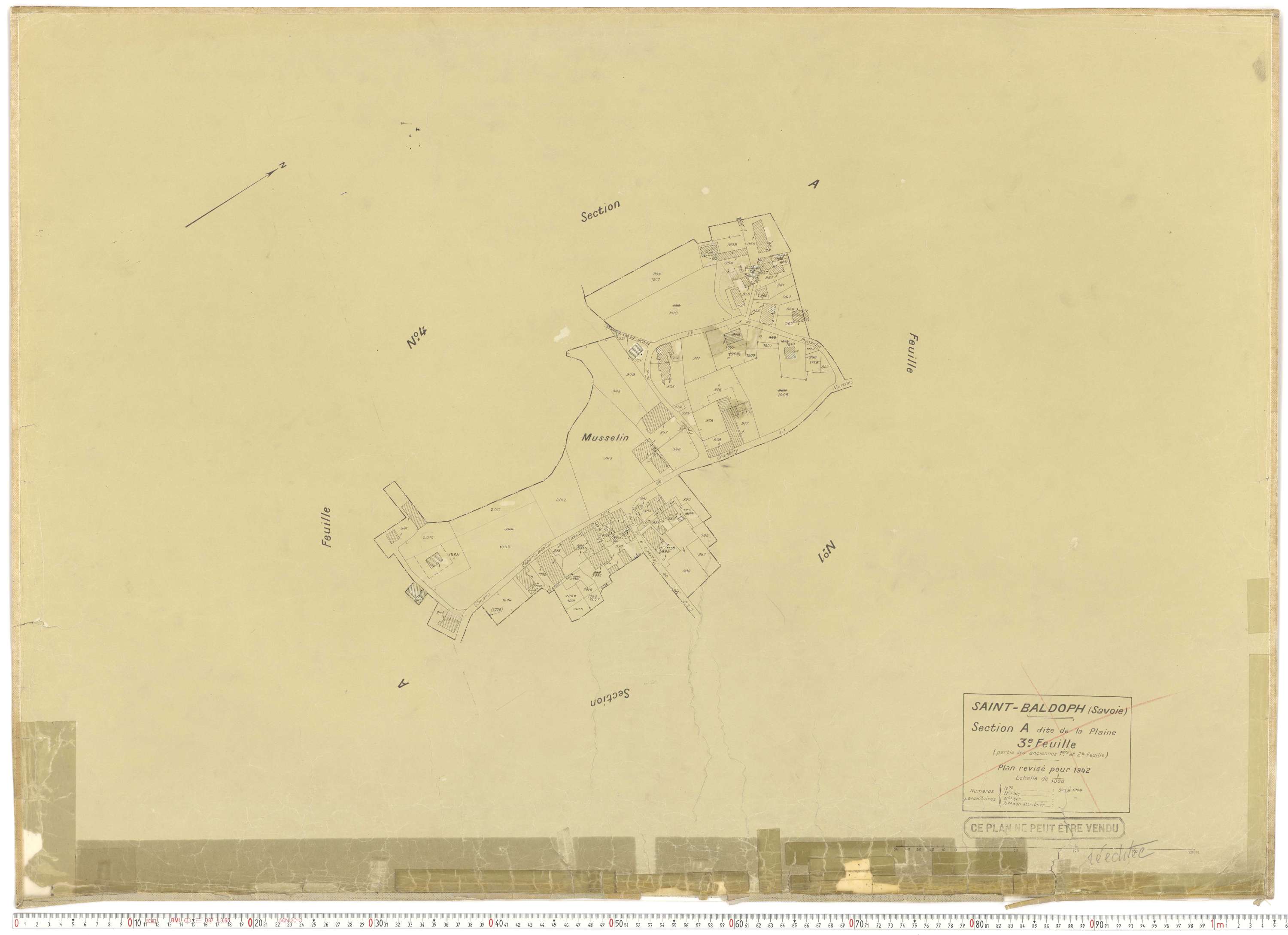 Saint-Baldoph - Plans cadastraux du cadastre rénové en 1942 et mis à jour en 1988.