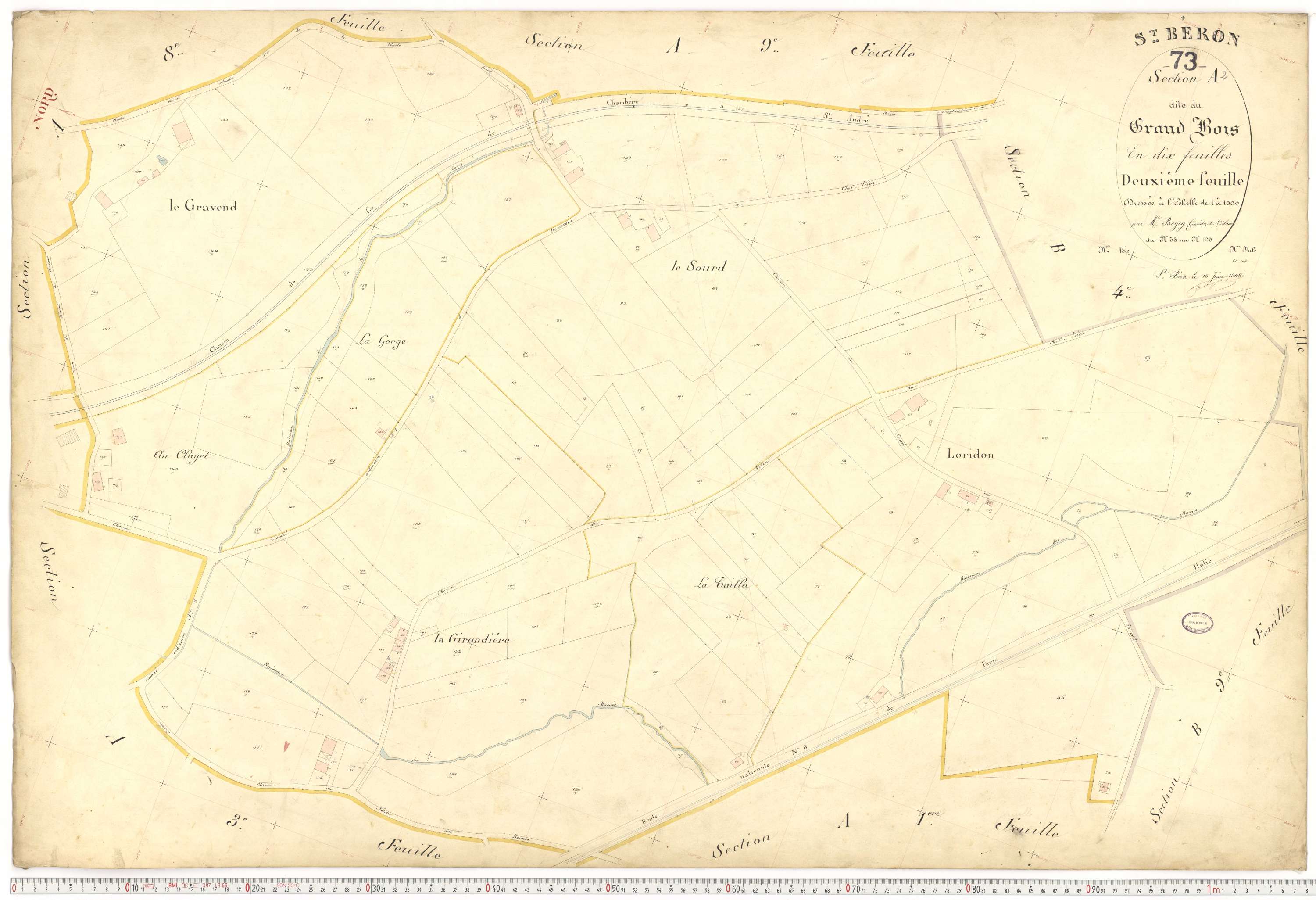 Saint-Béron - Plans cadastraux du premier cadastre français.