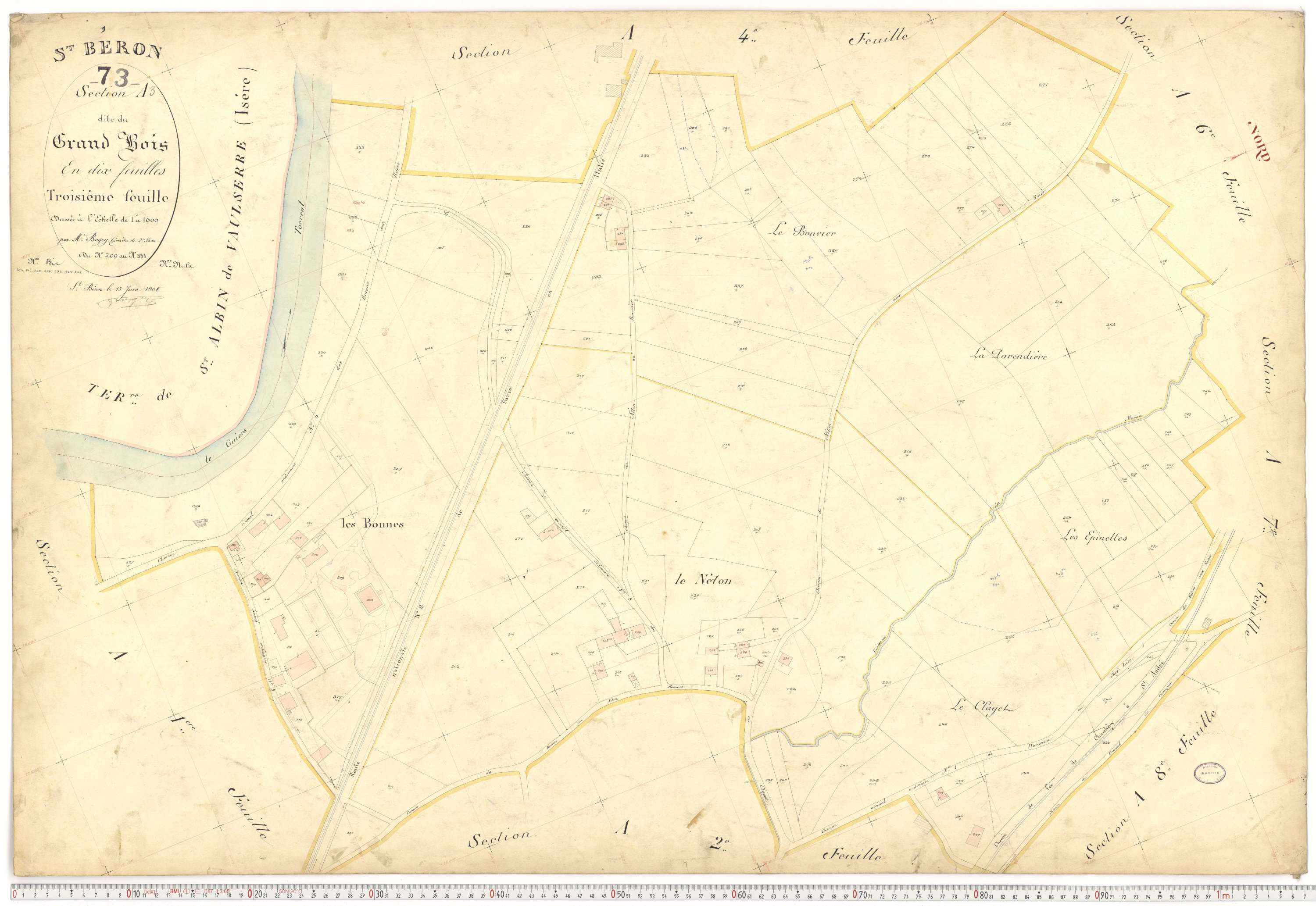 Saint-Béron - Plans cadastraux du premier cadastre français.