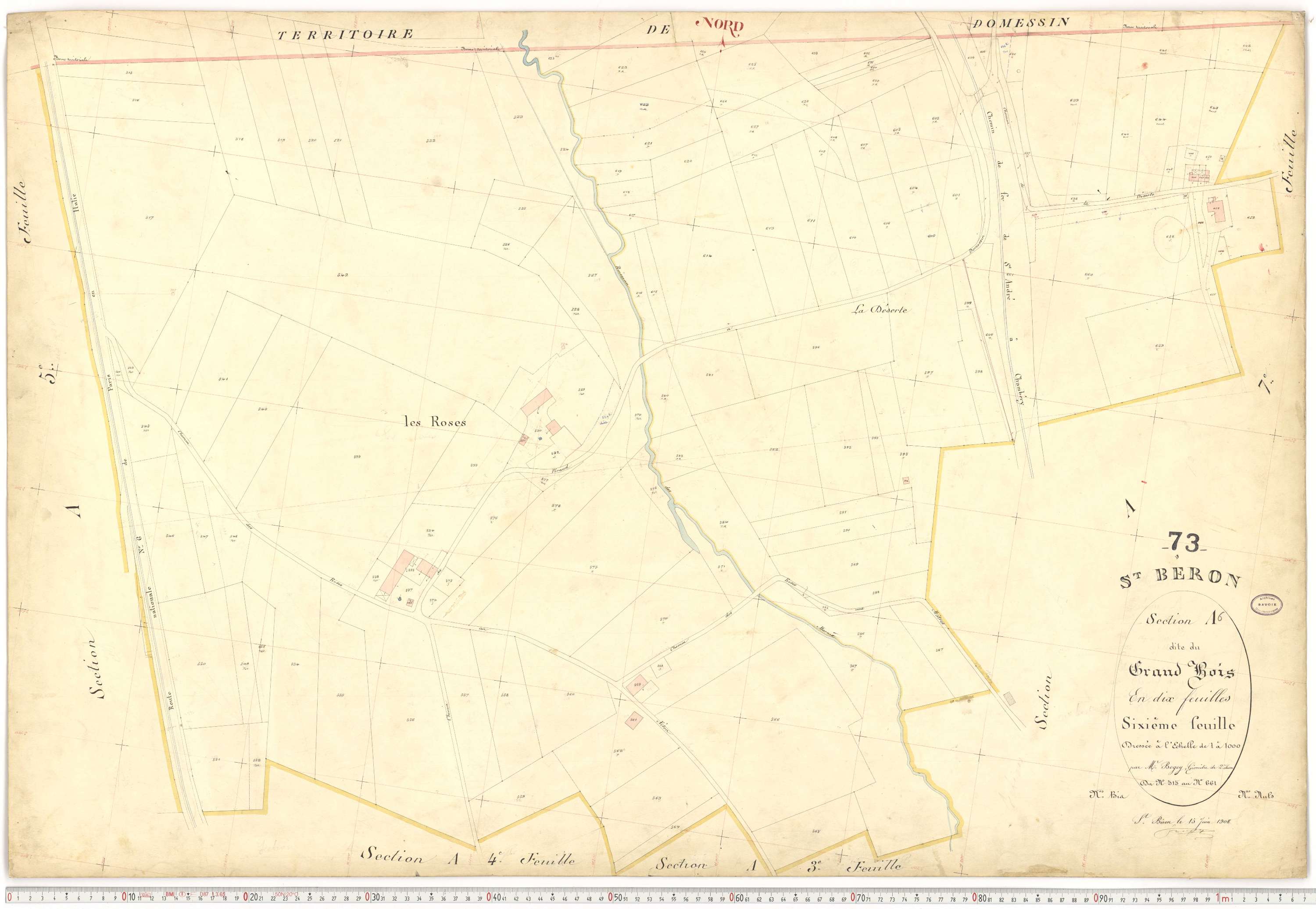 Saint-Béron - Plans cadastraux du premier cadastre français.