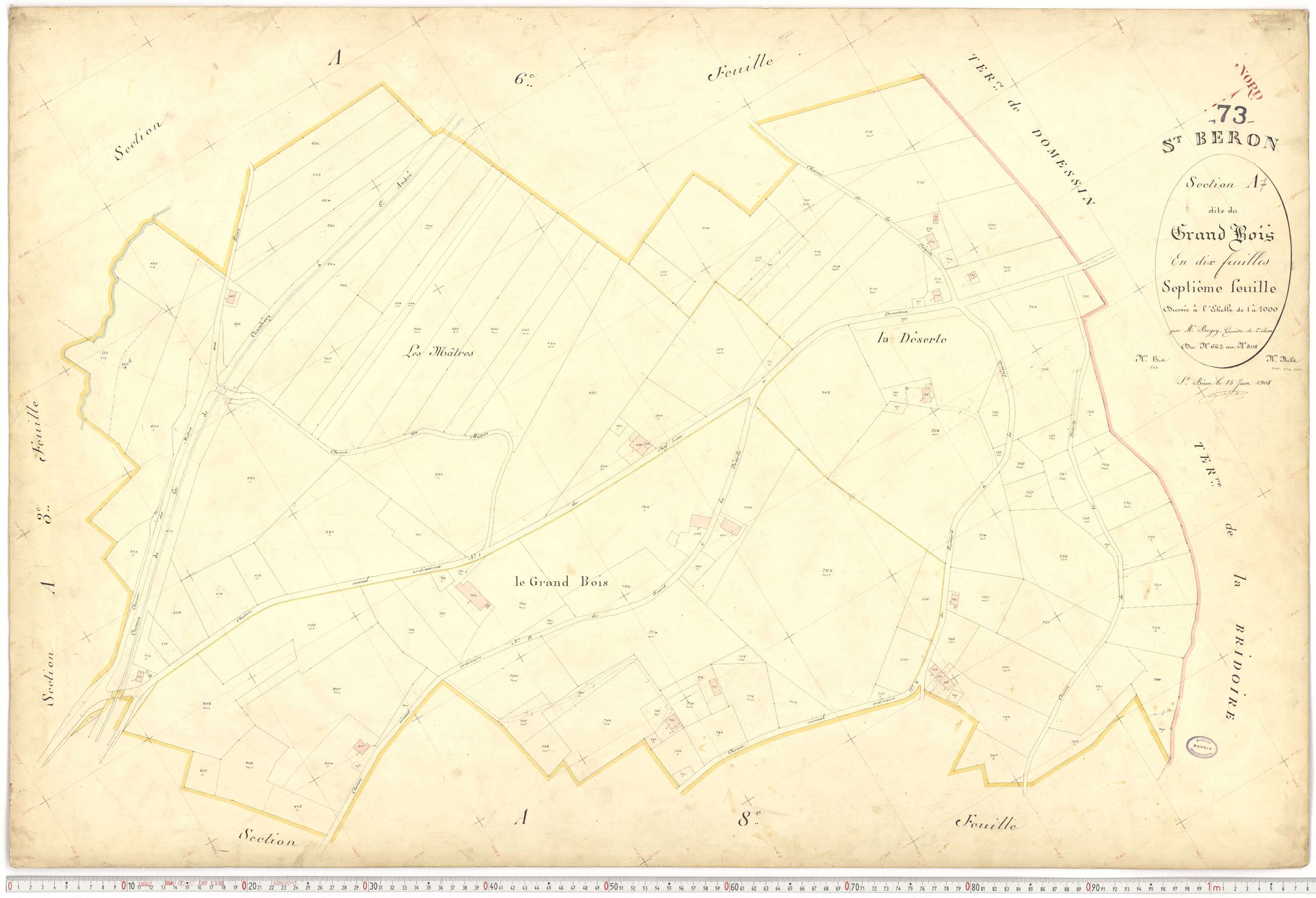 Saint-Béron - Plans cadastraux du premier cadastre français.