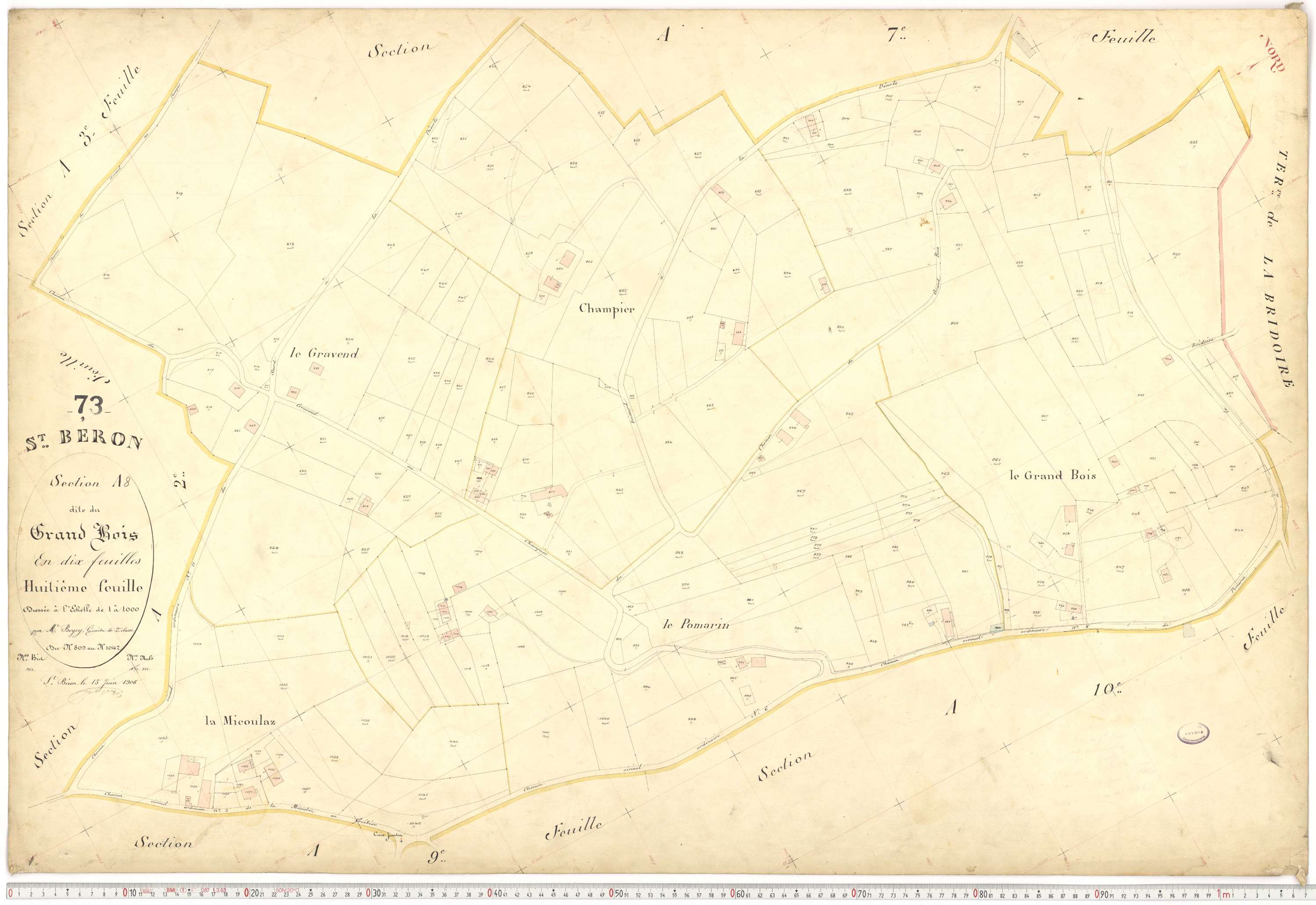 Saint-Béron - Plans cadastraux du premier cadastre français.