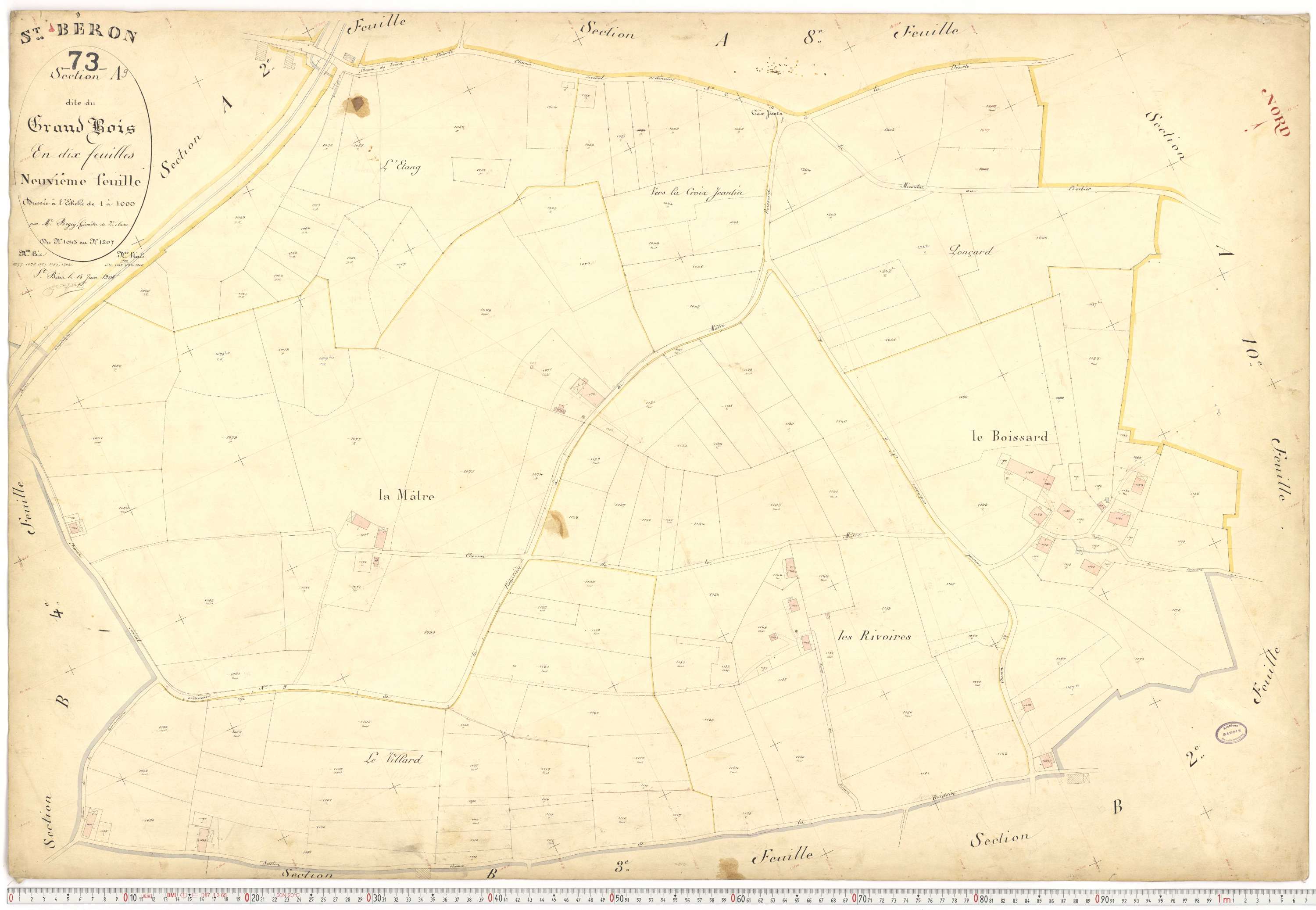 Saint-Béron - Plans cadastraux du premier cadastre français.