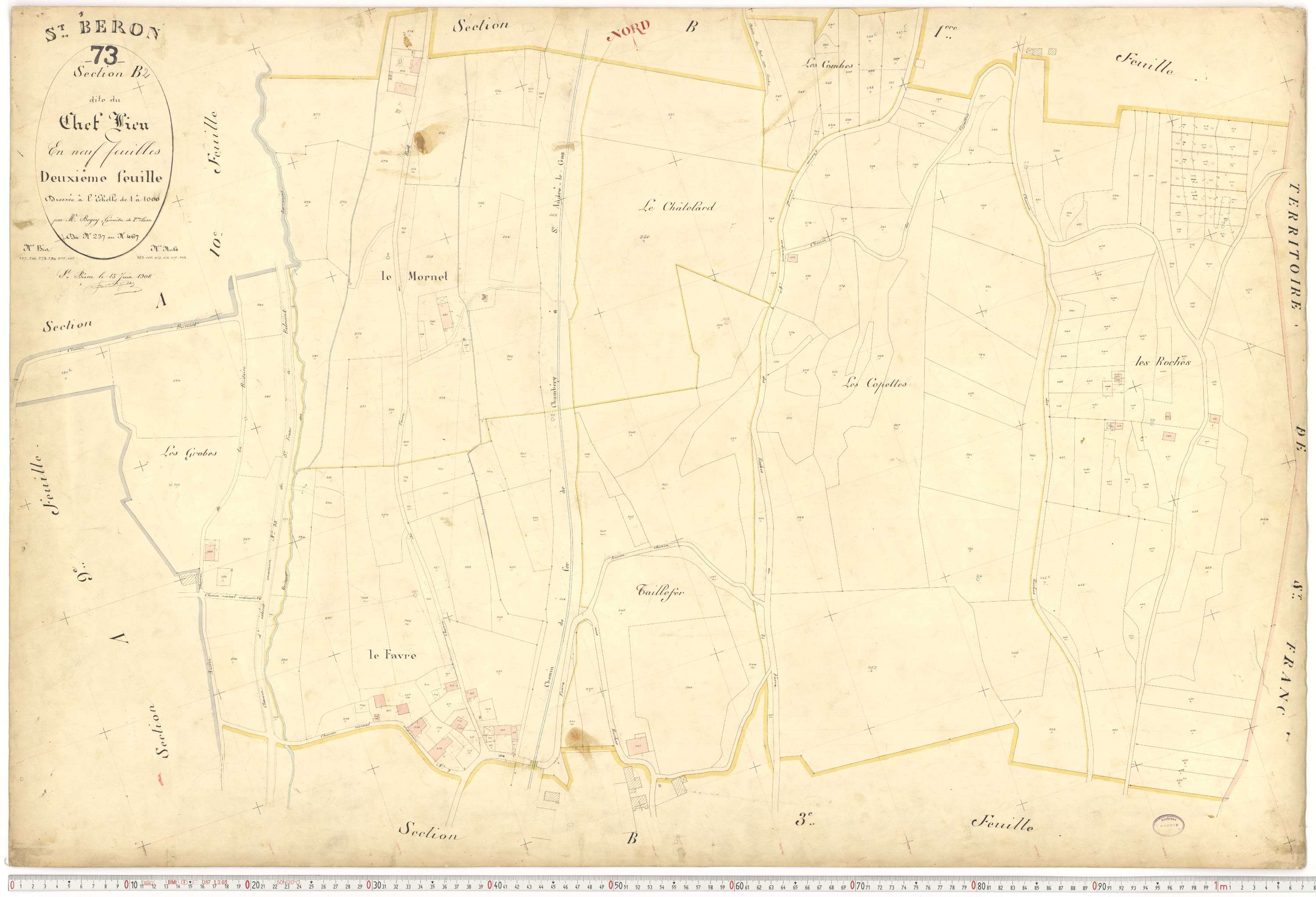 Saint-Béron - Plans cadastraux du premier cadastre français.
