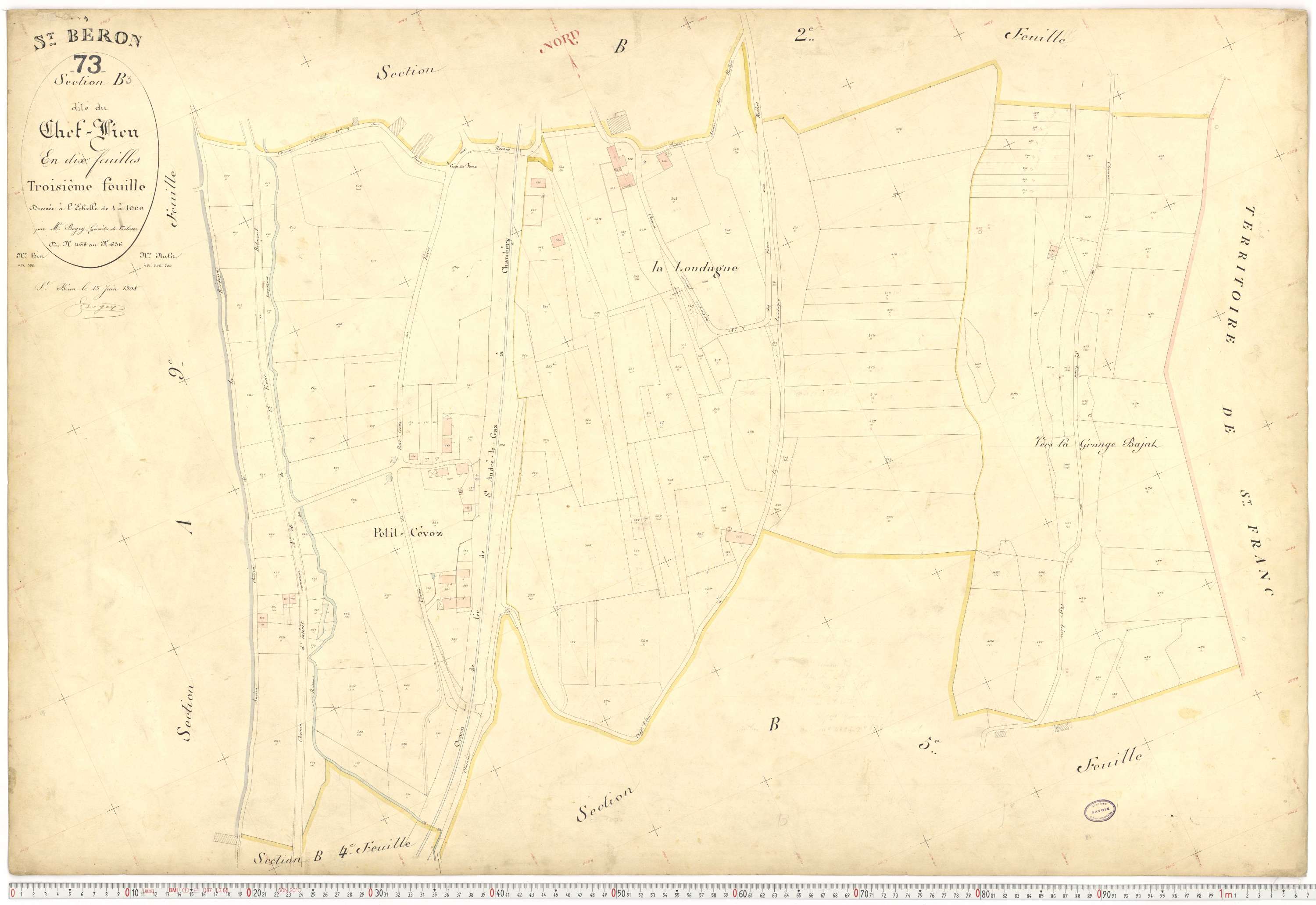 Saint-Béron - Plans cadastraux du premier cadastre français.