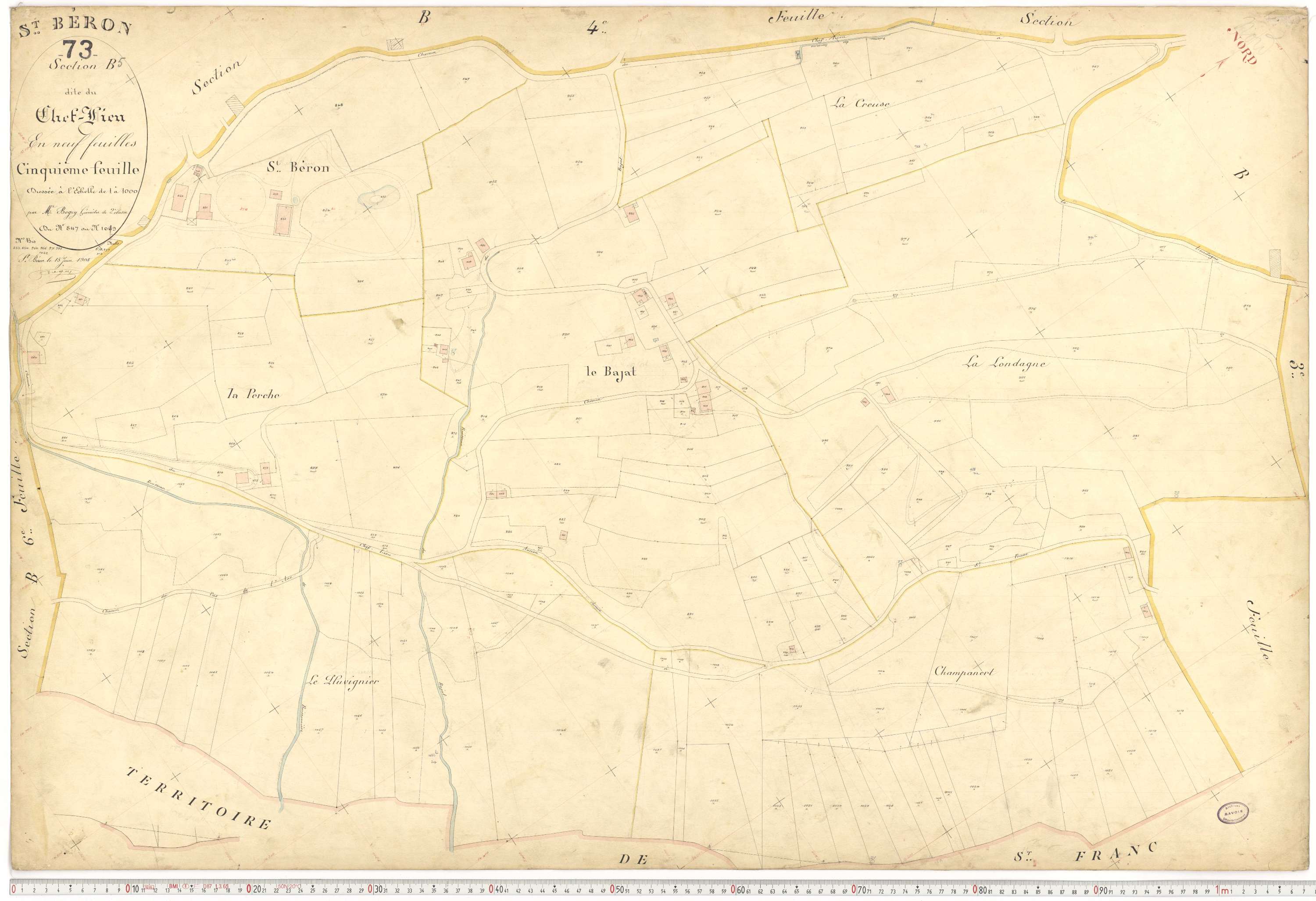 Saint-Béron - Plans cadastraux du premier cadastre français.