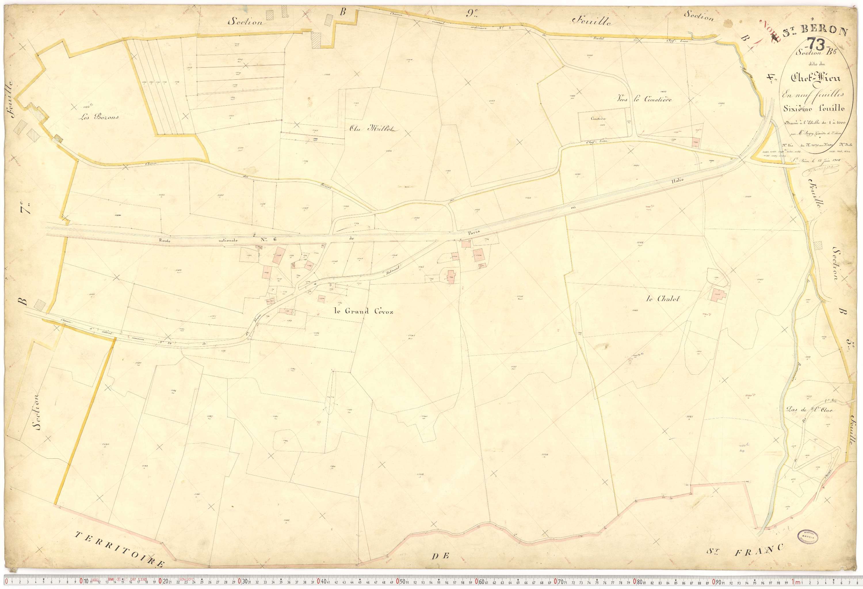 Saint-Béron - Plans cadastraux du premier cadastre français.