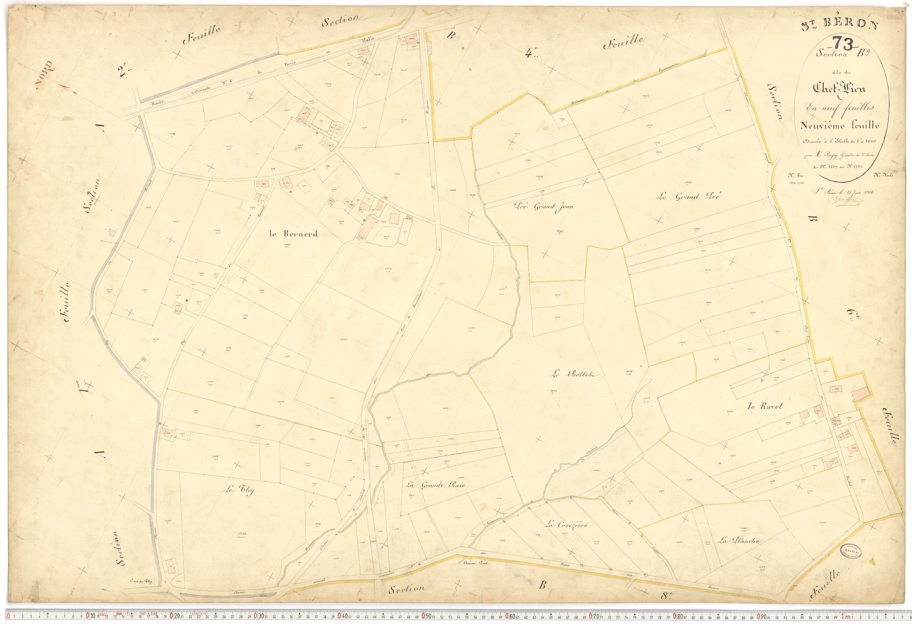 Saint-Béron - Plans cadastraux du premier cadastre français.