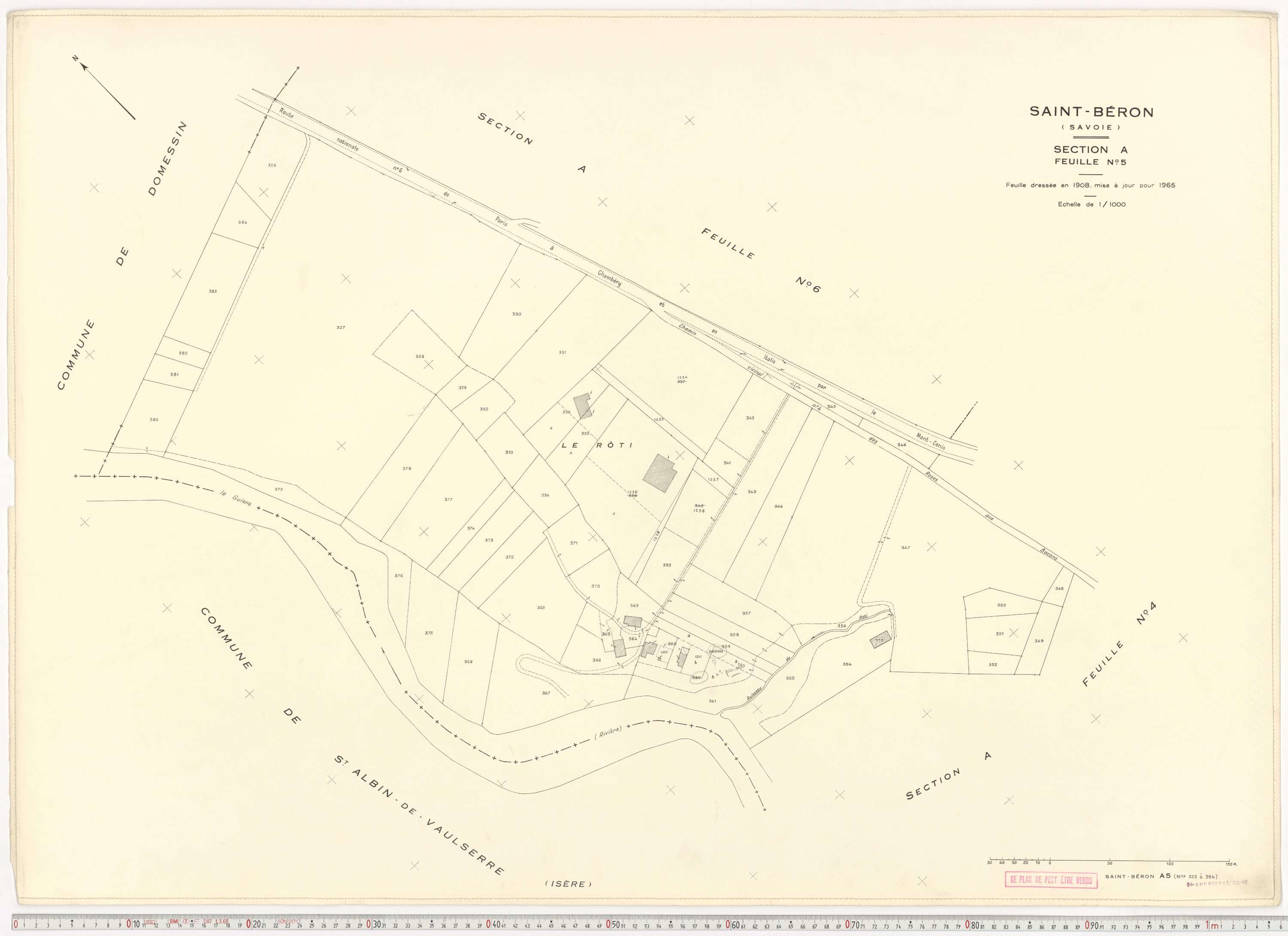 Saint-Béron - Plans cadastraux du cadastre rénové en 1965 et mis à jour en 1988.