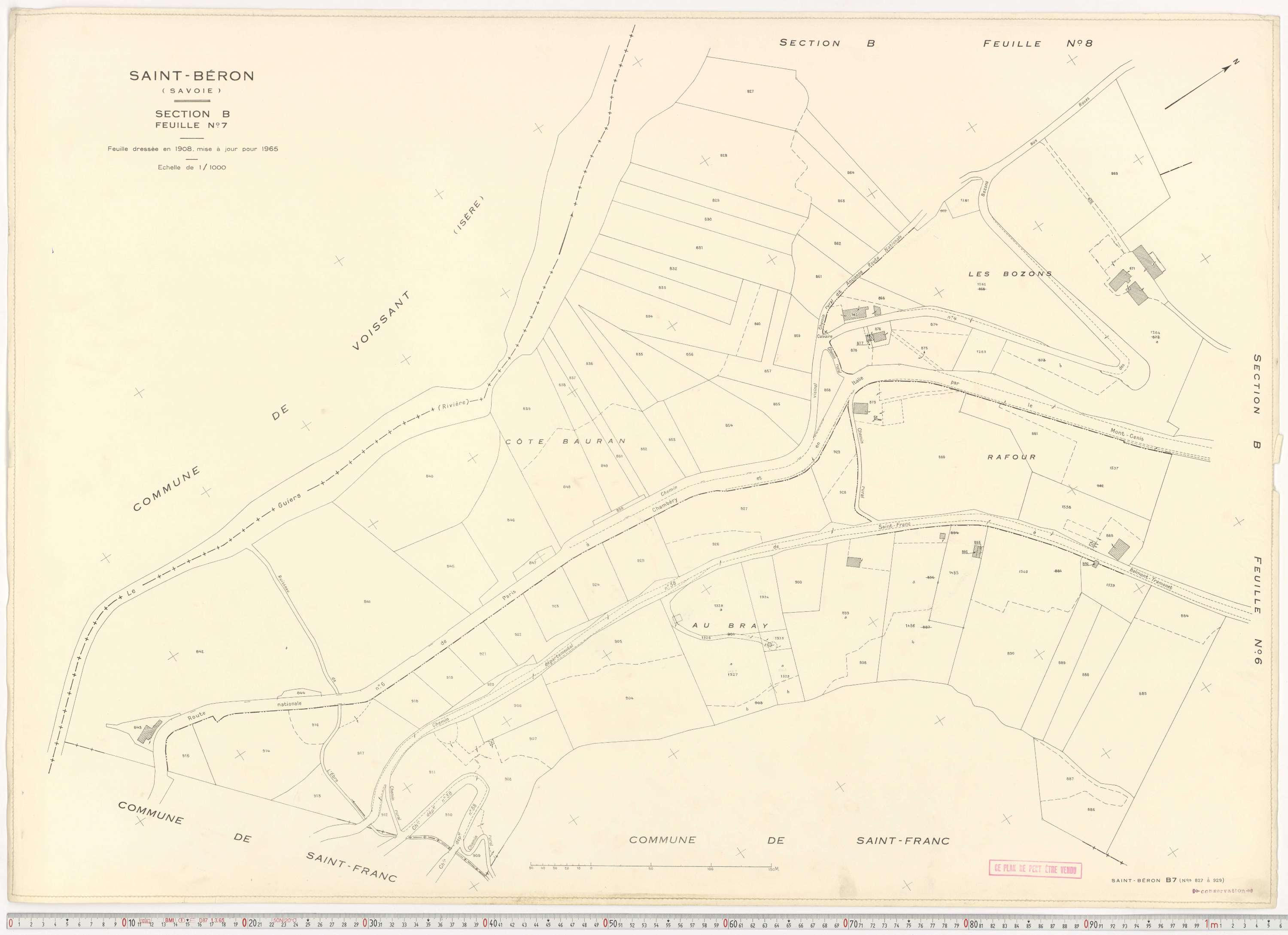 Saint-Béron - Plans cadastraux du cadastre rénové en 1965 et mis à jour en 1988.