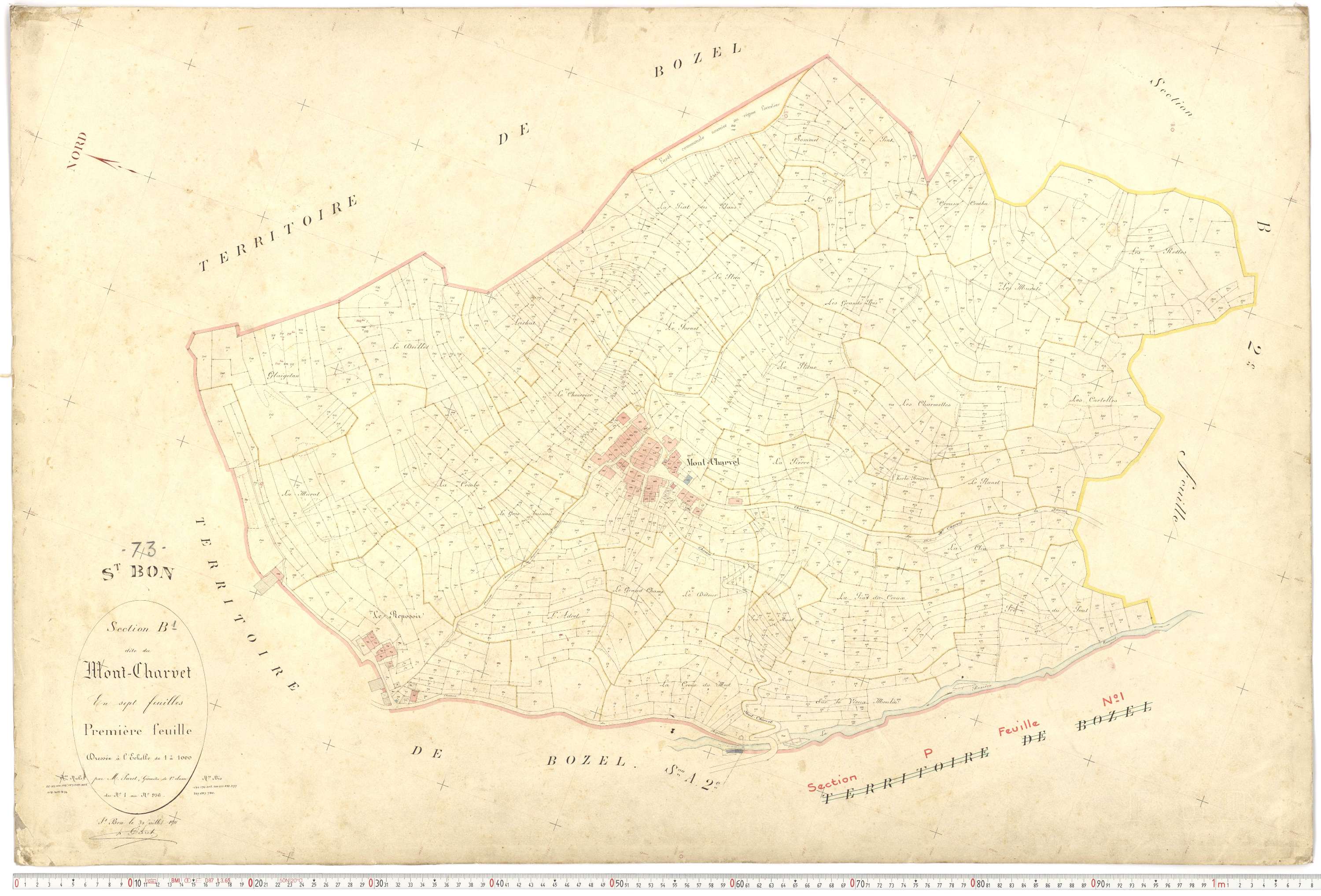 Saint-Bon-Tarentaise - Plans cadastraux du premier cadastre français.