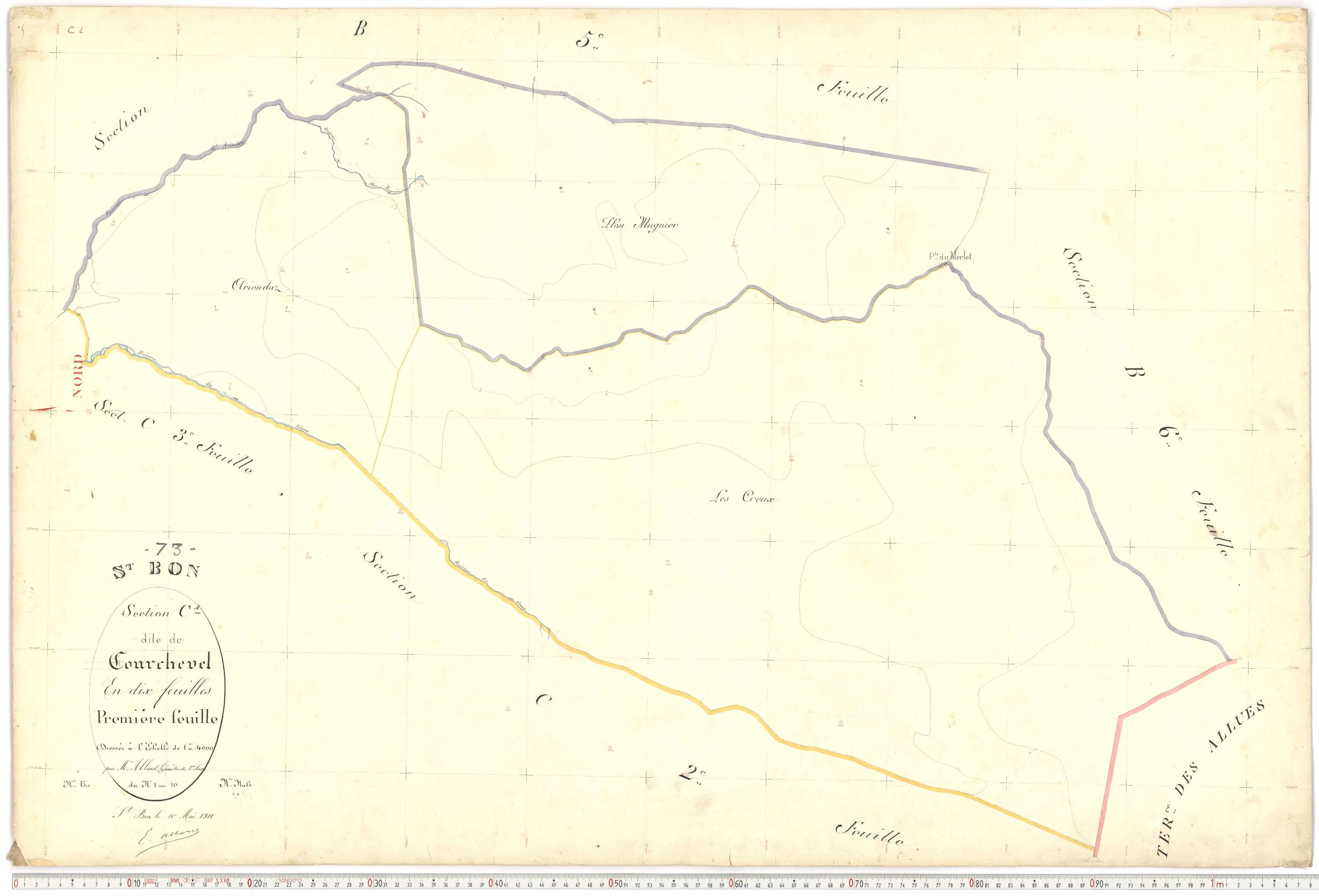 Saint-Bon-Tarentaise - Plans cadastraux du premier cadastre français.