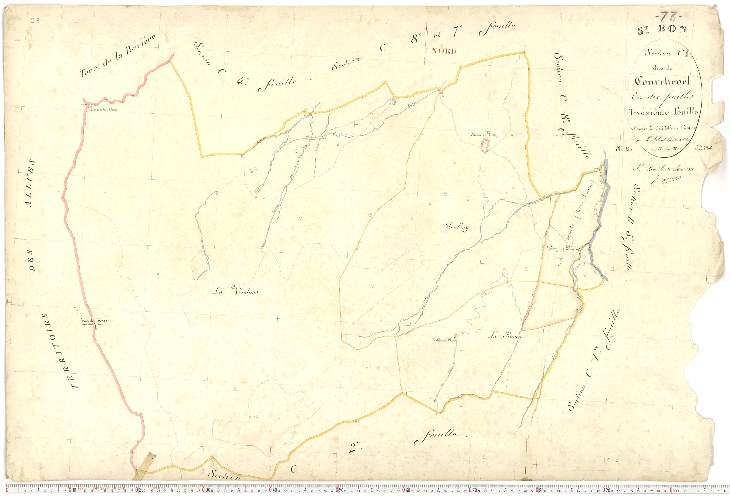 Saint-Bon-Tarentaise - Plans cadastraux du premier cadastre français.
