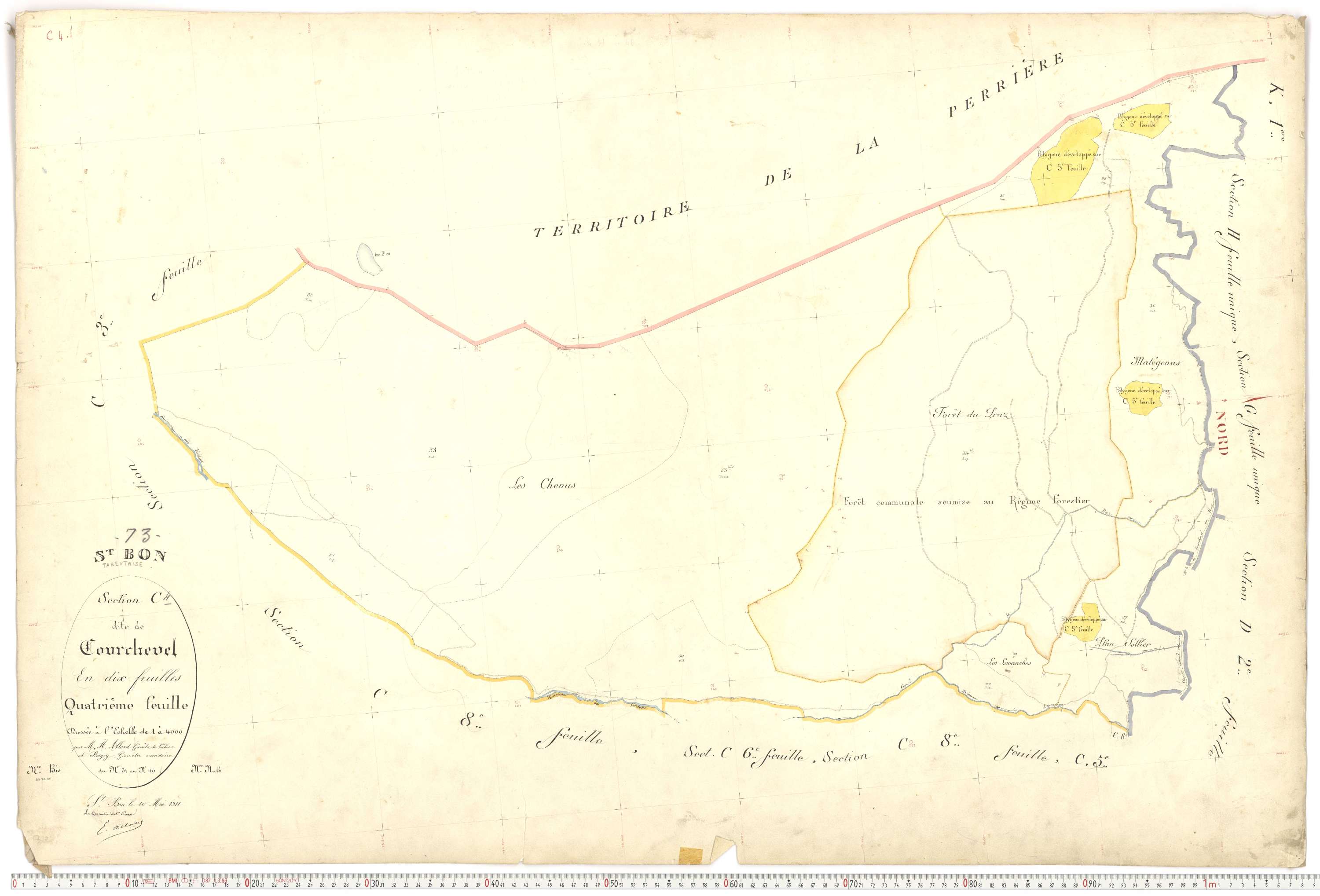 Saint-Bon-Tarentaise - Plans cadastraux du premier cadastre français.