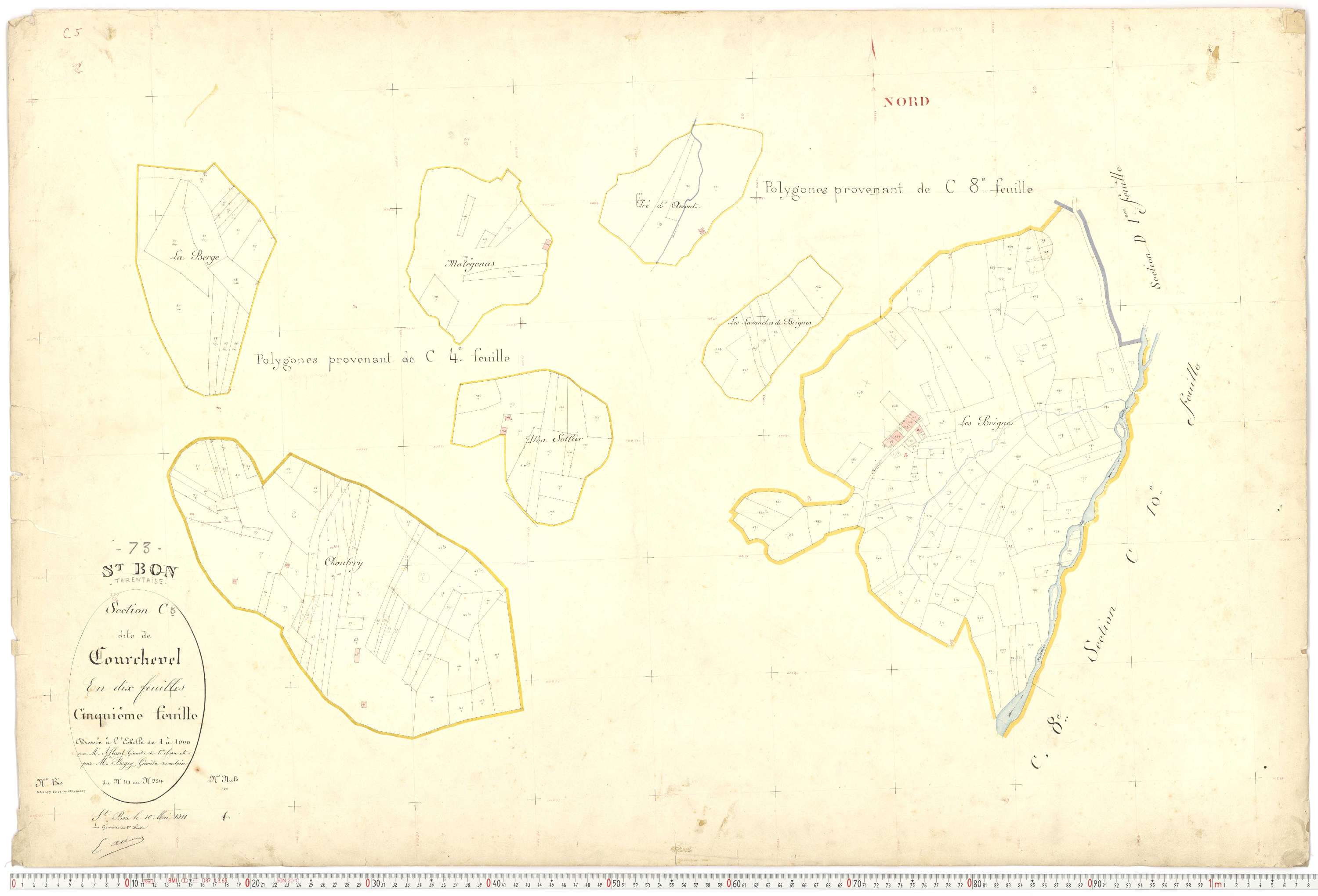 Saint-Bon-Tarentaise - Plans cadastraux du premier cadastre français.