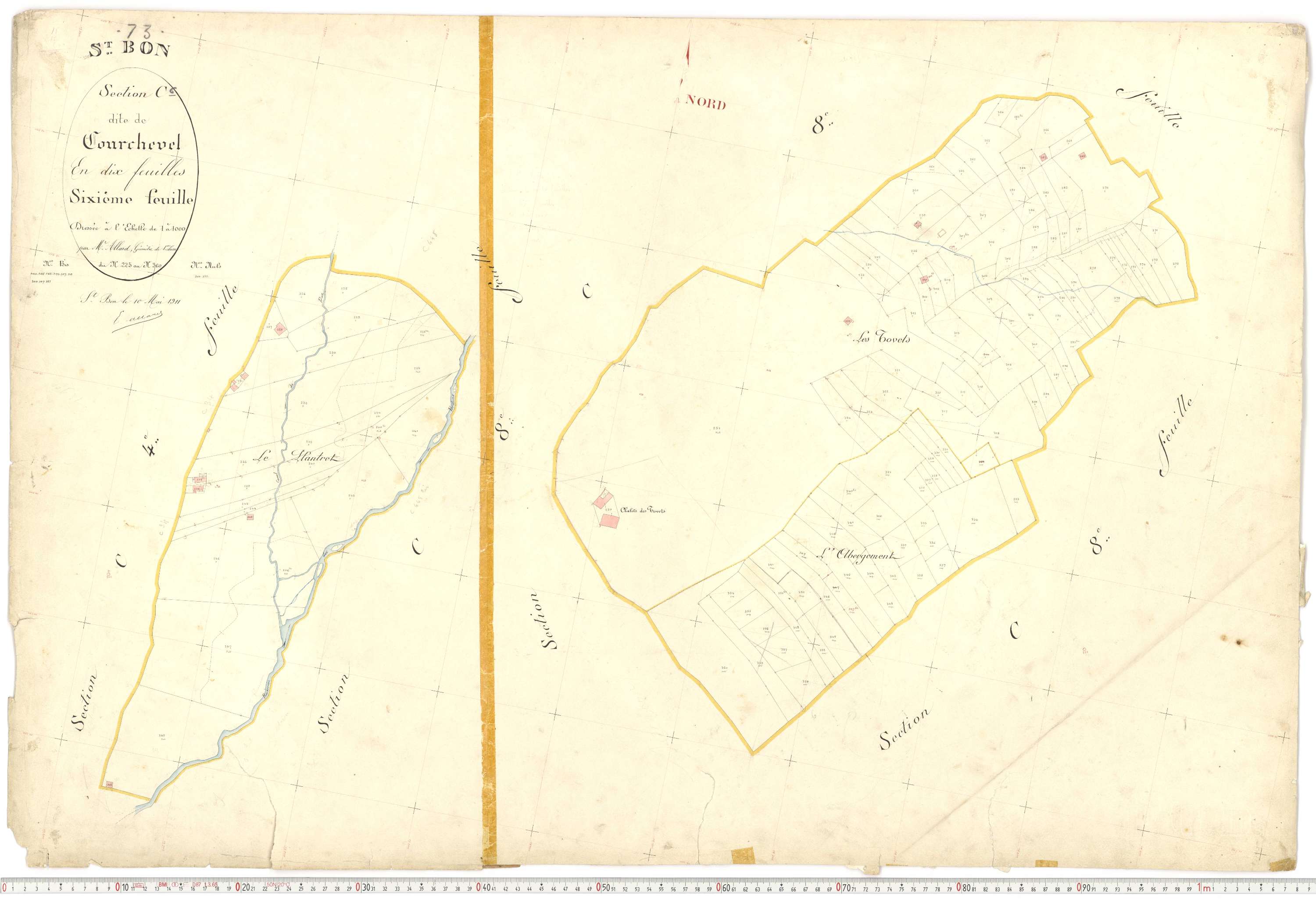 Saint-Bon-Tarentaise - Plans cadastraux du premier cadastre français.