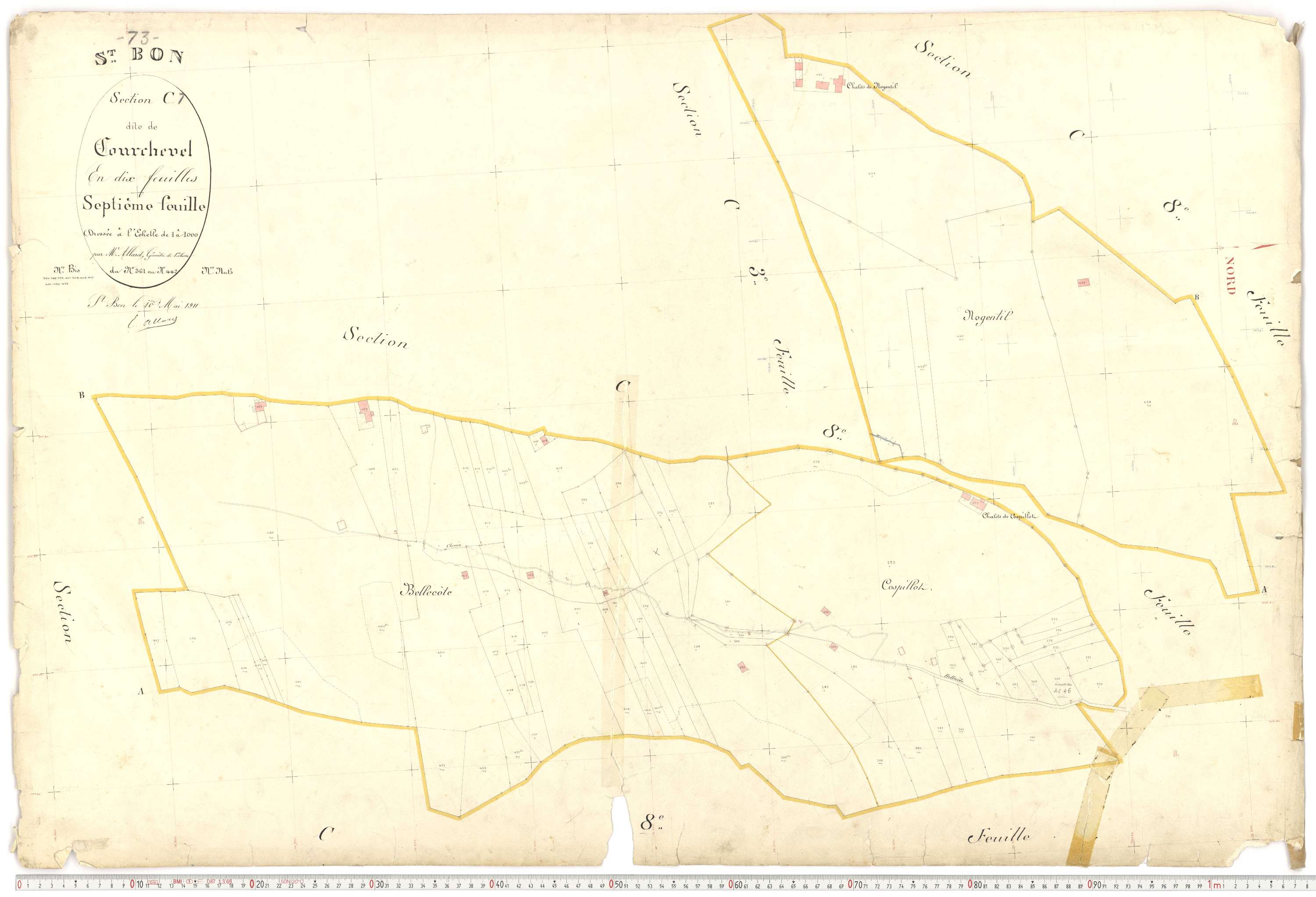 Saint-Bon-Tarentaise - Plans cadastraux du premier cadastre français.