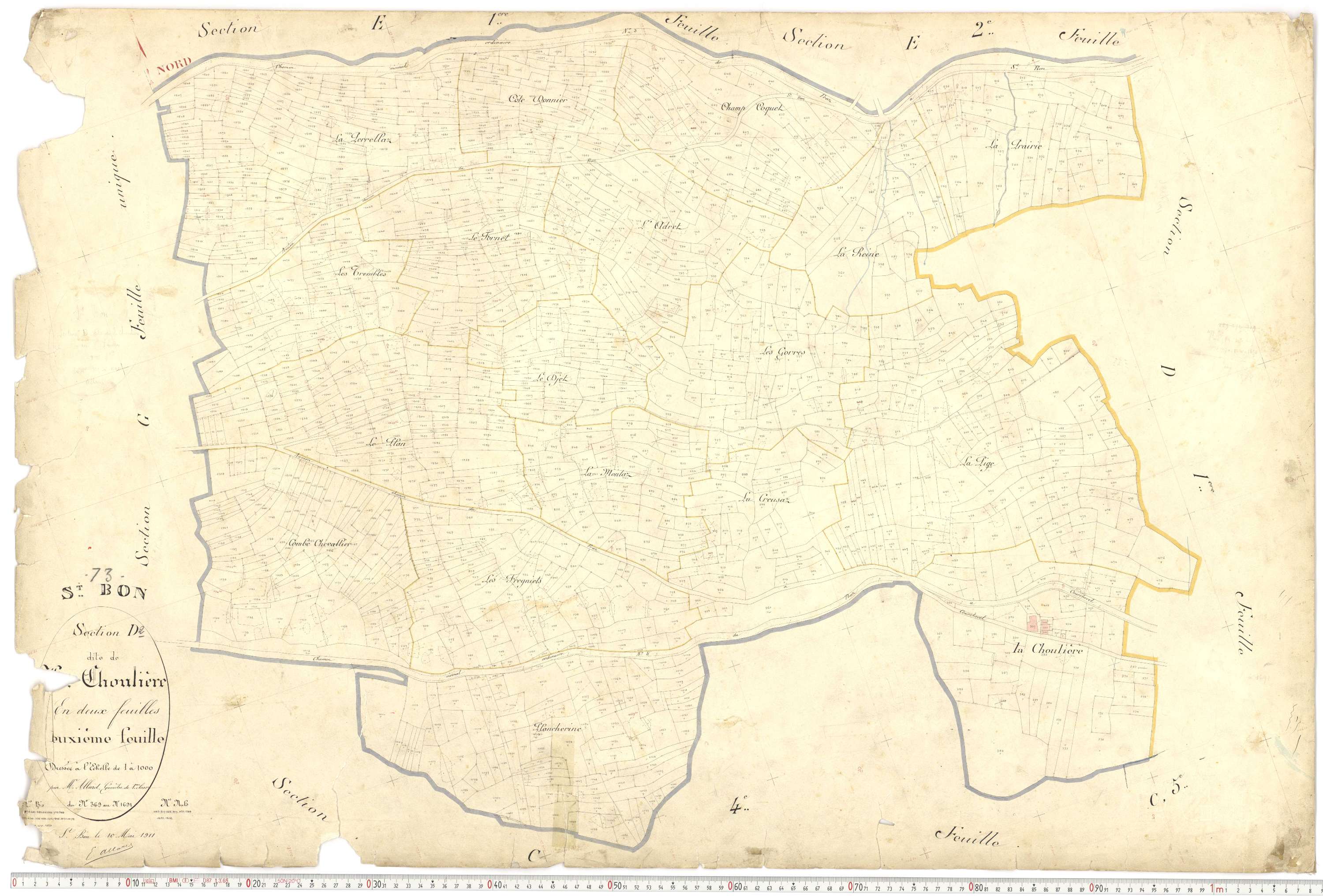 Saint-Bon-Tarentaise - Plans cadastraux du premier cadastre français.