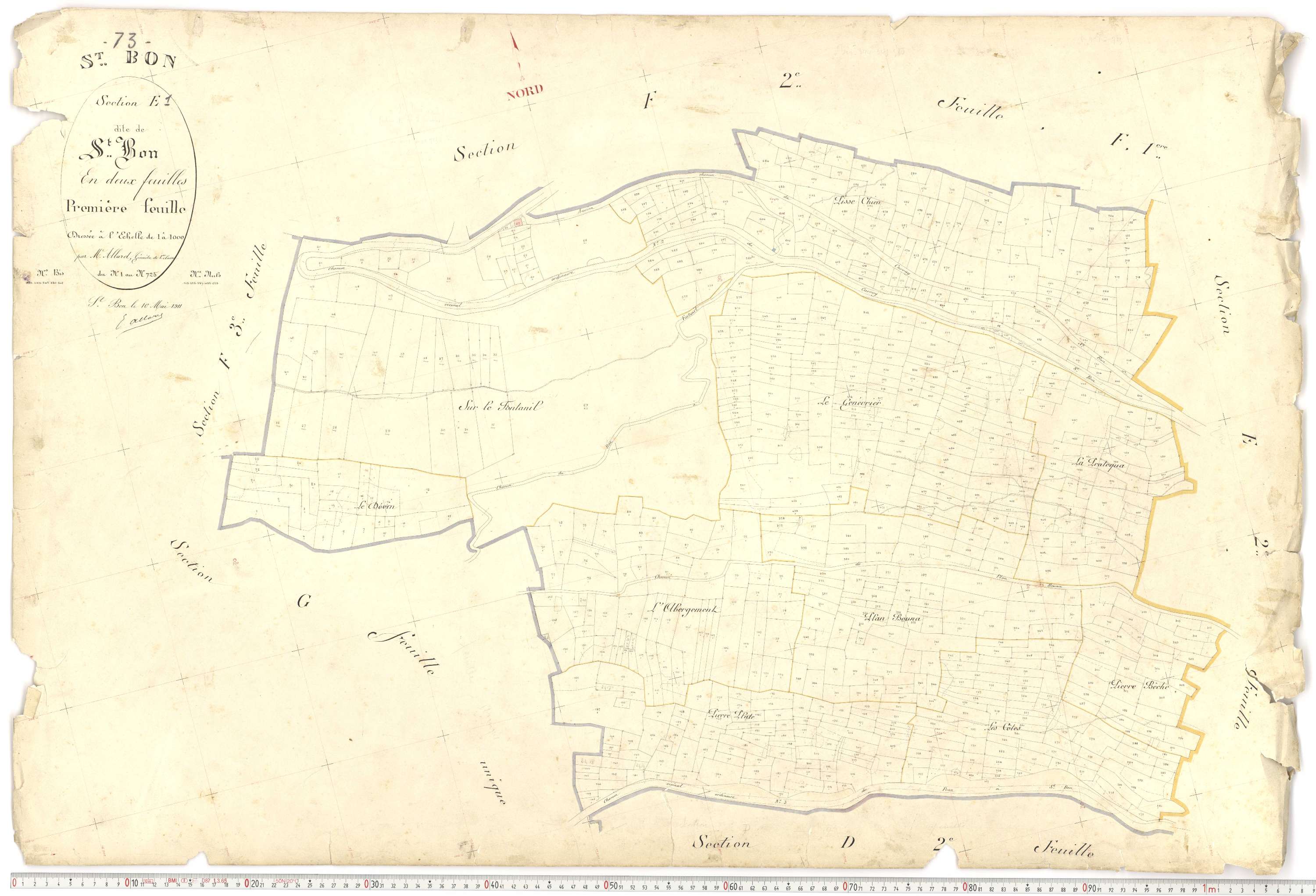 Saint-Bon-Tarentaise - Plans cadastraux du premier cadastre français.