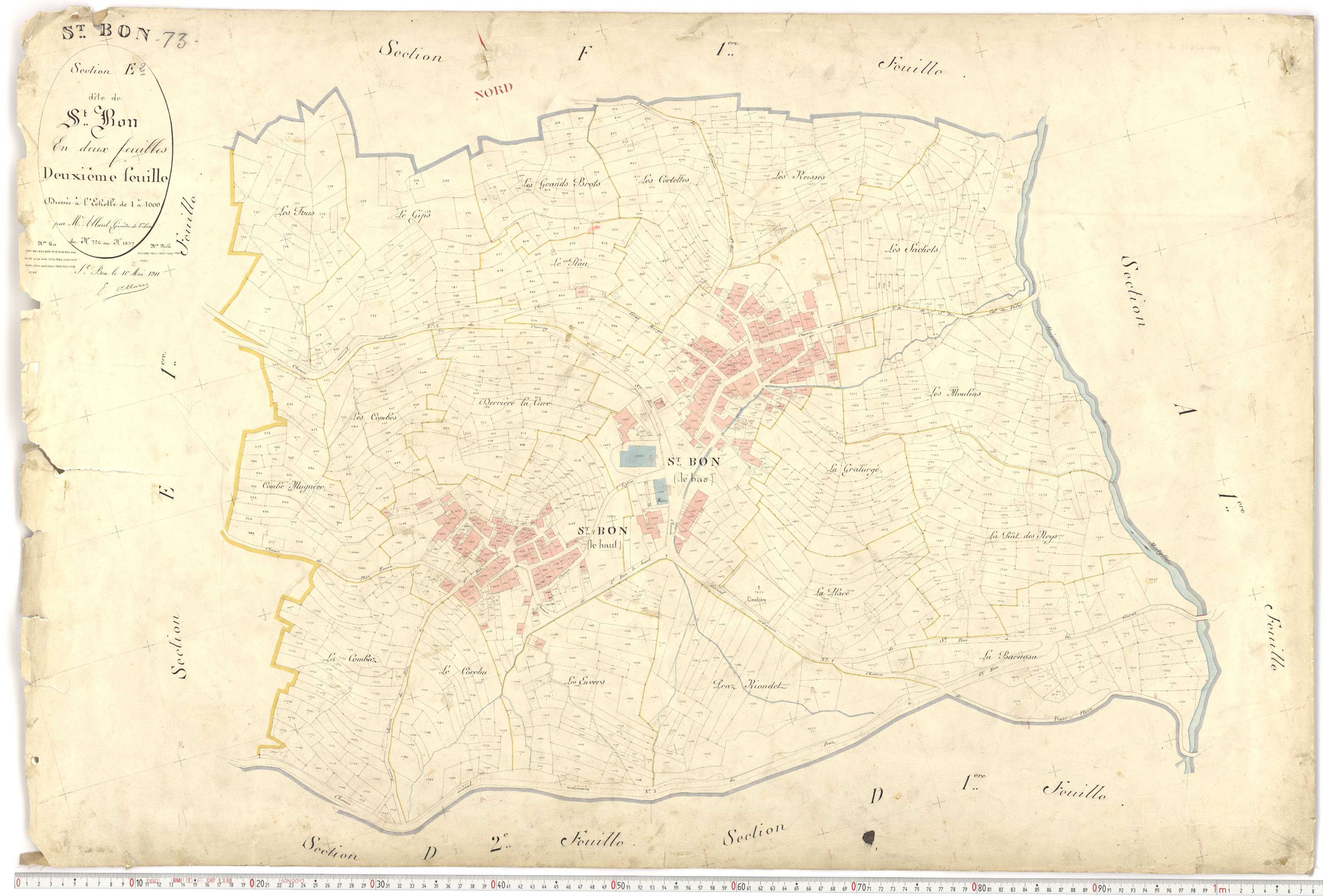 Saint-Bon-Tarentaise - Plans cadastraux du premier cadastre français.