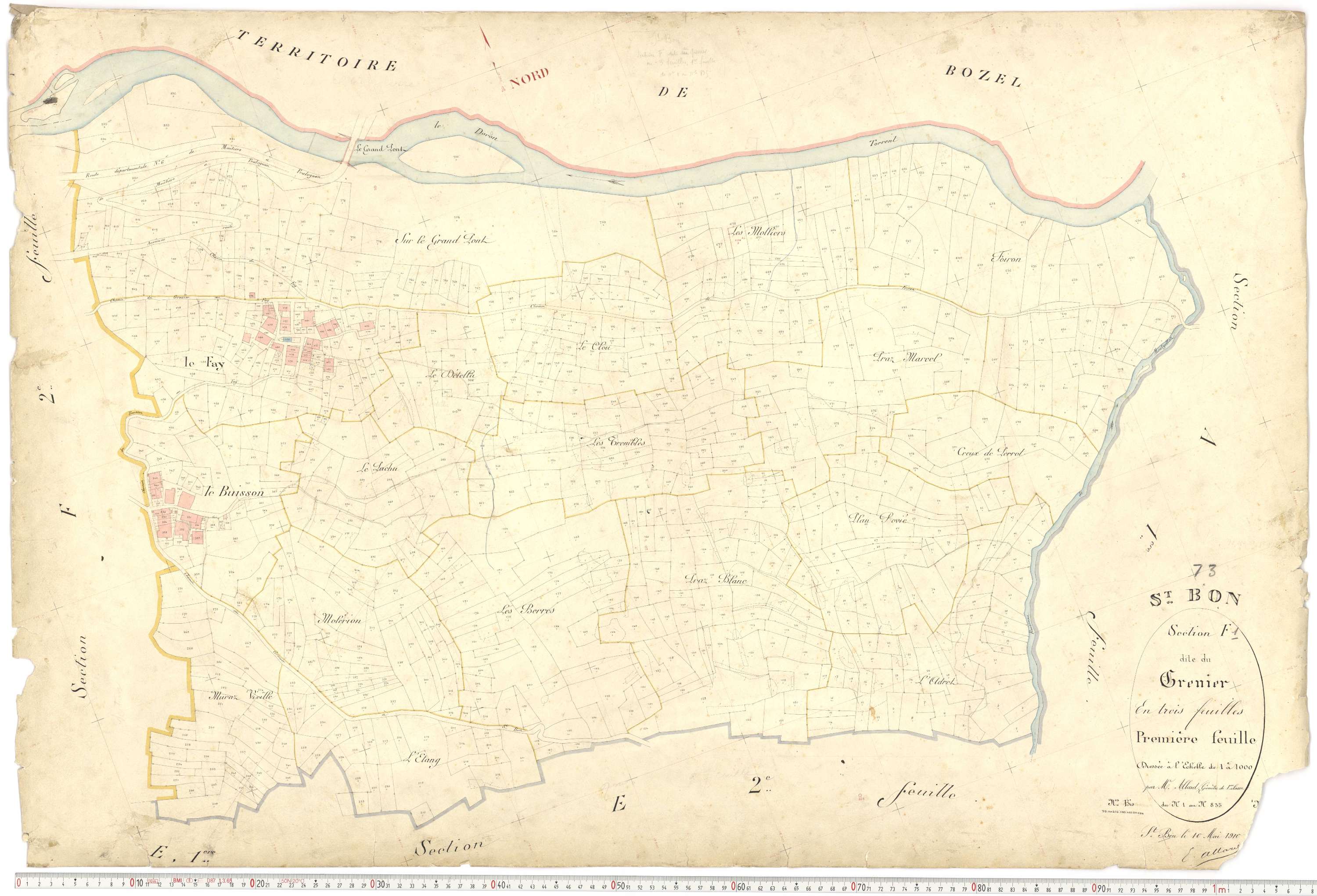 Saint-Bon-Tarentaise - Plans cadastraux du premier cadastre français.
