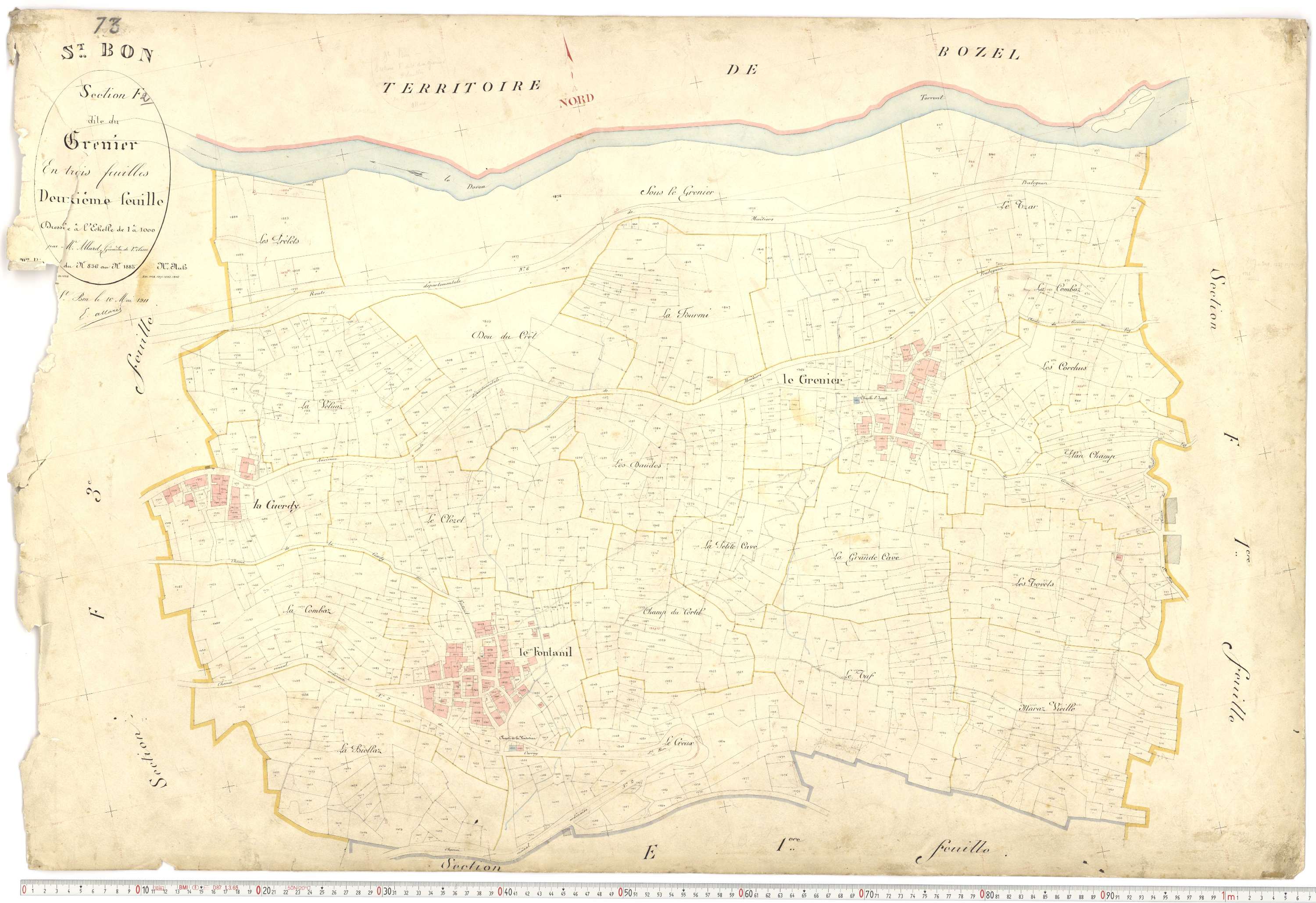 Saint-Bon-Tarentaise - Plans cadastraux du premier cadastre français.