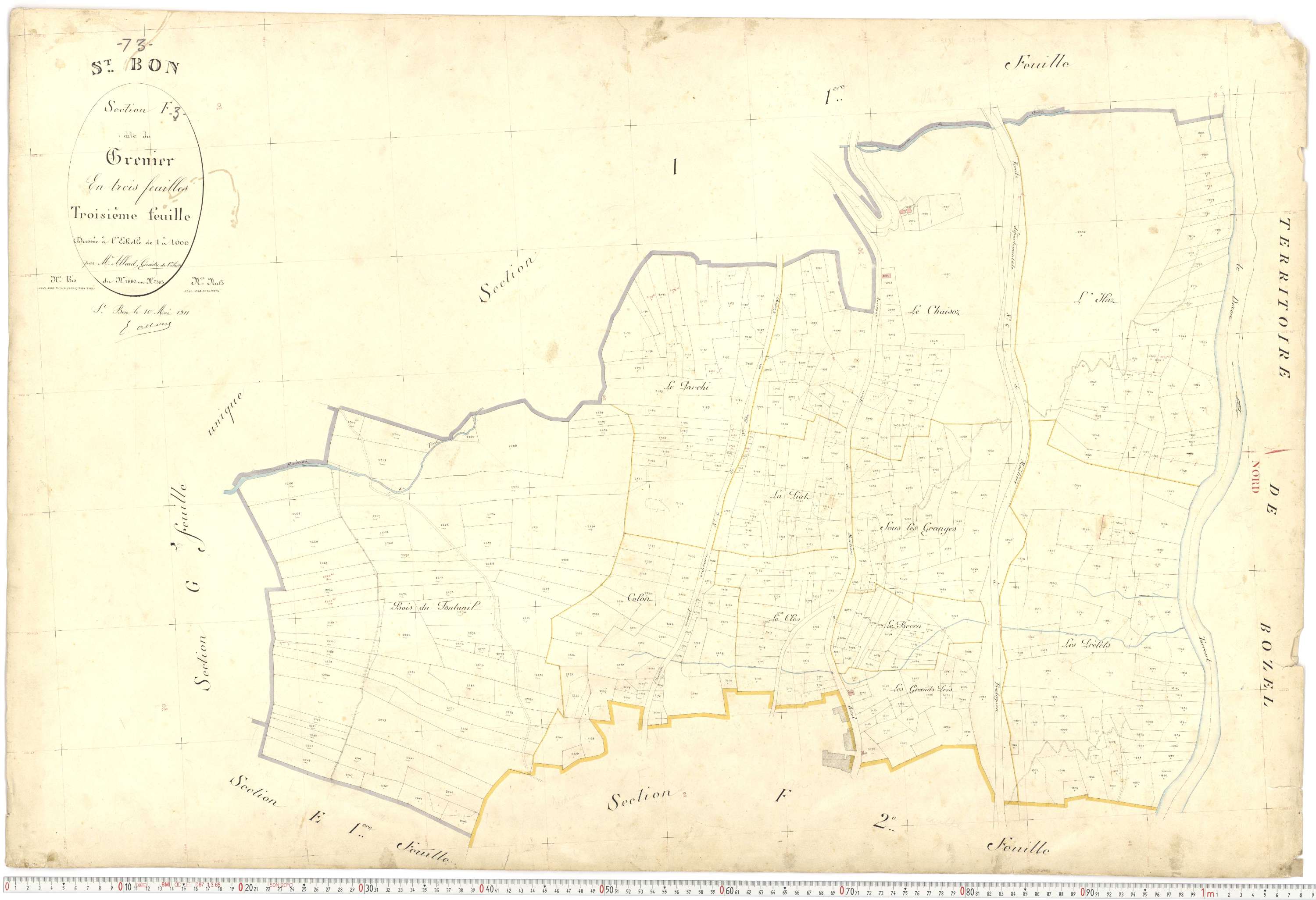Saint-Bon-Tarentaise - Plans cadastraux du premier cadastre français.
