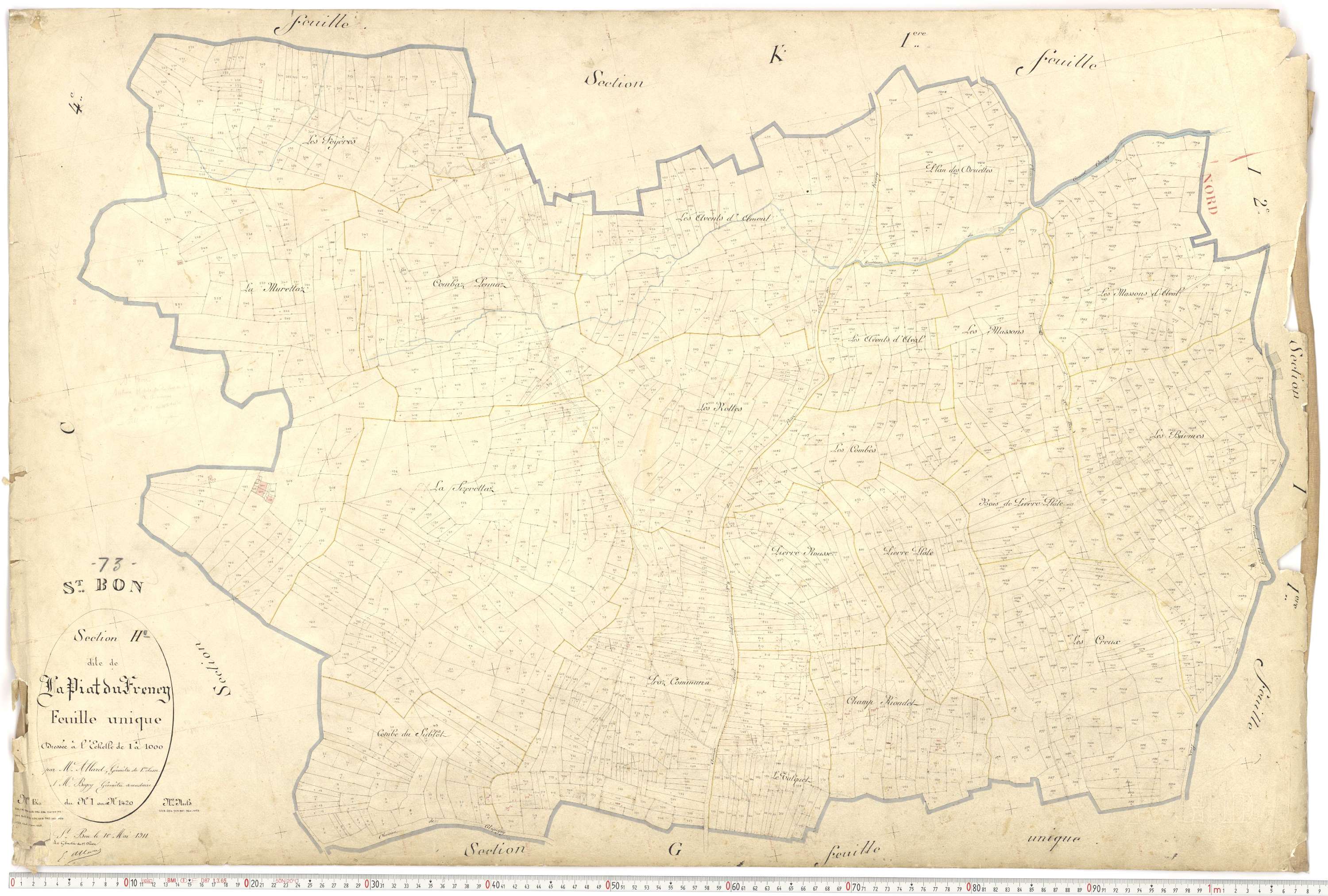 Saint-Bon-Tarentaise - Plans cadastraux du premier cadastre français.