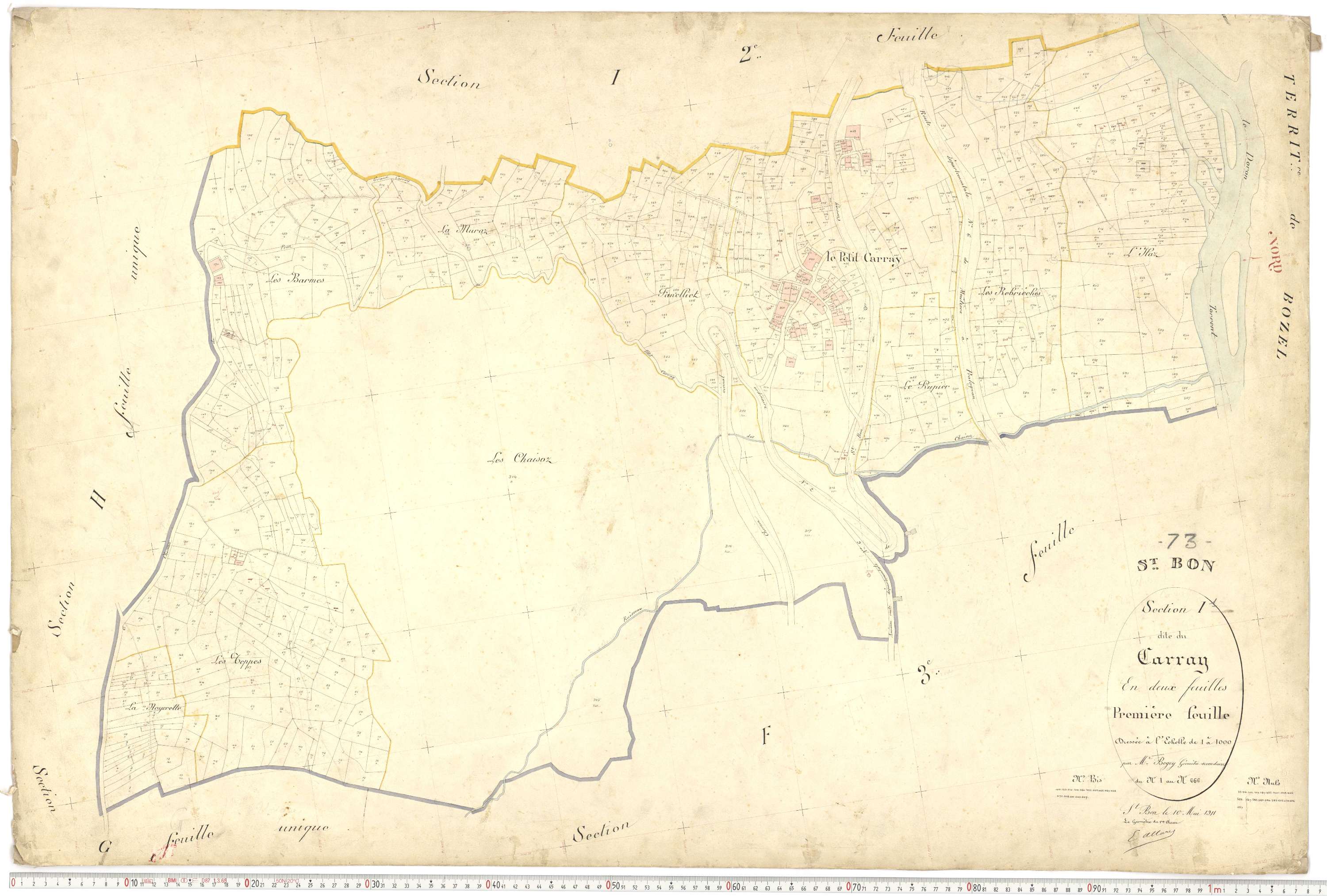 Saint-Bon-Tarentaise - Plans cadastraux du premier cadastre français.