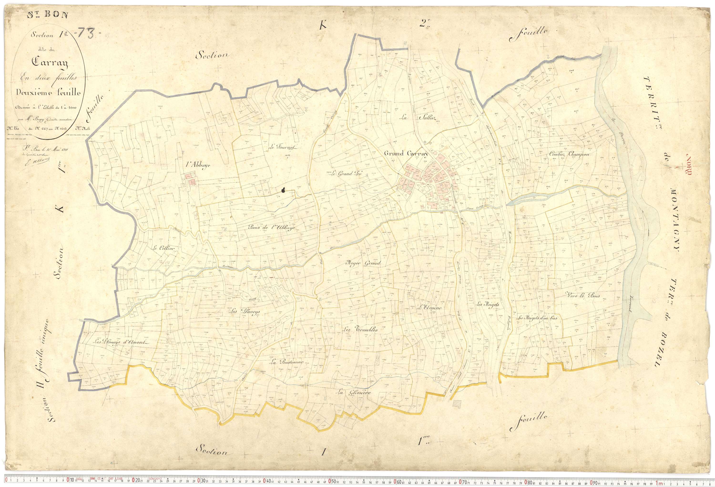 Saint-Bon-Tarentaise - Plans cadastraux du premier cadastre français.