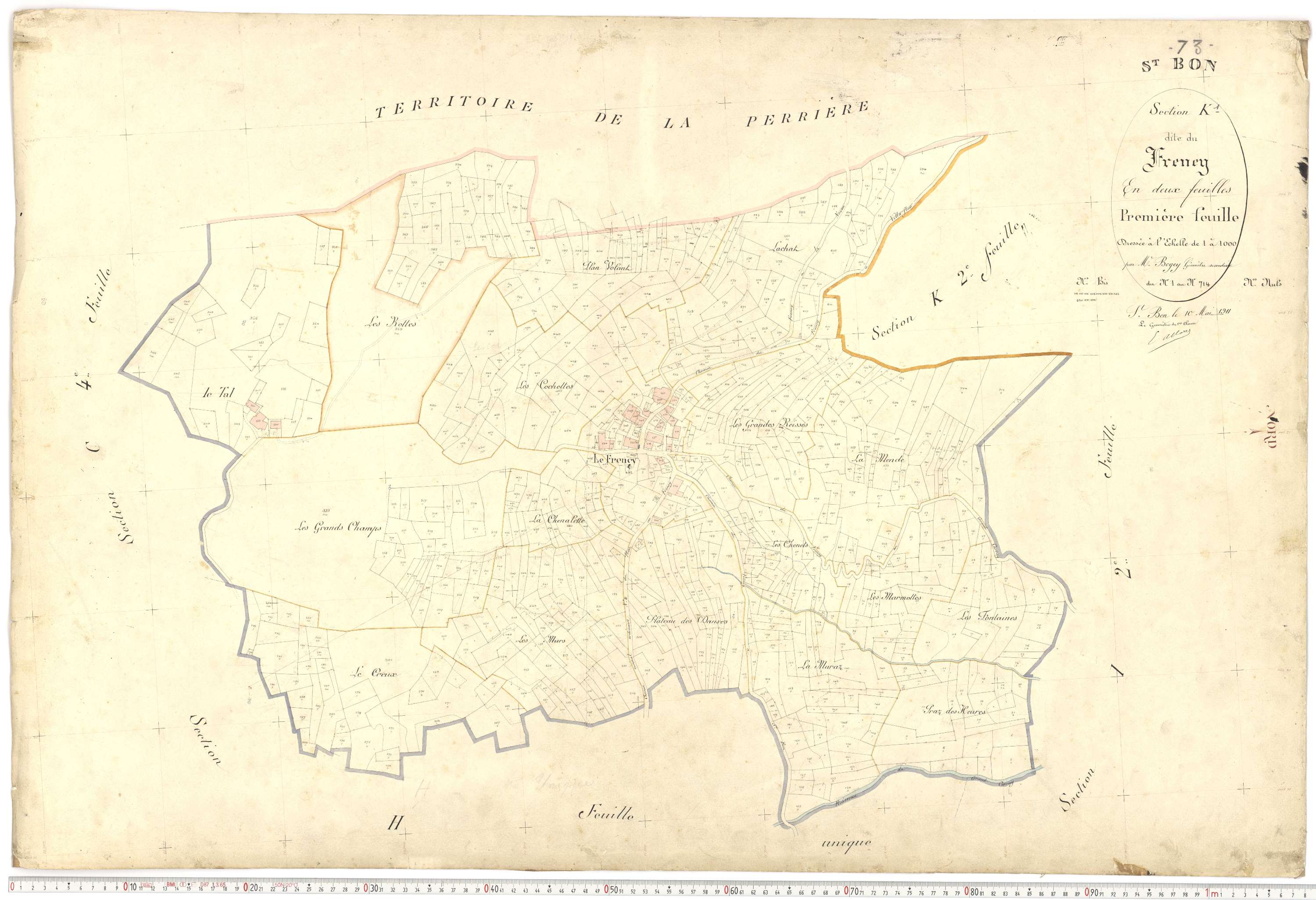 Saint-Bon-Tarentaise - Plans cadastraux du premier cadastre français.
