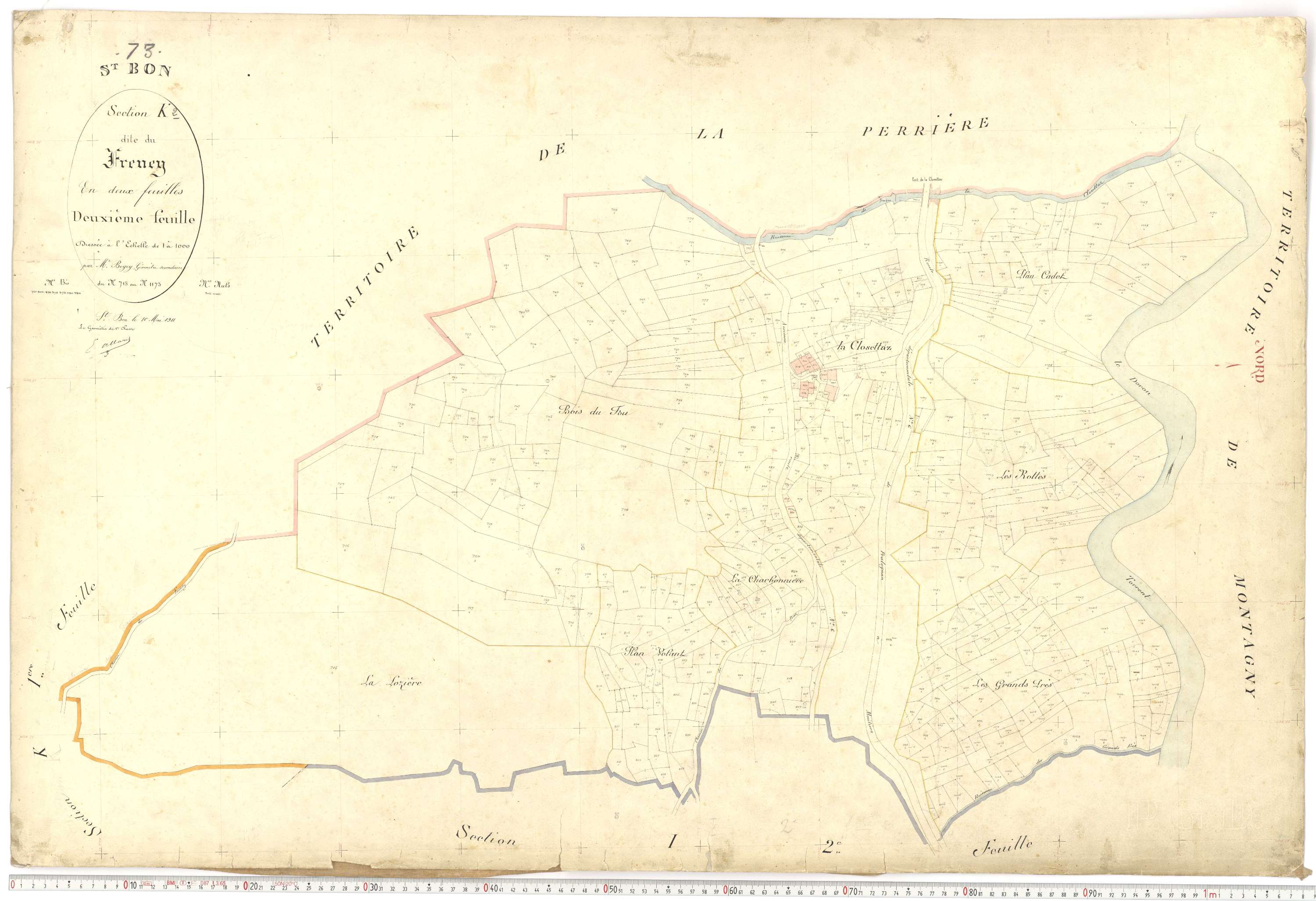 Saint-Bon-Tarentaise - Plans cadastraux du premier cadastre français.