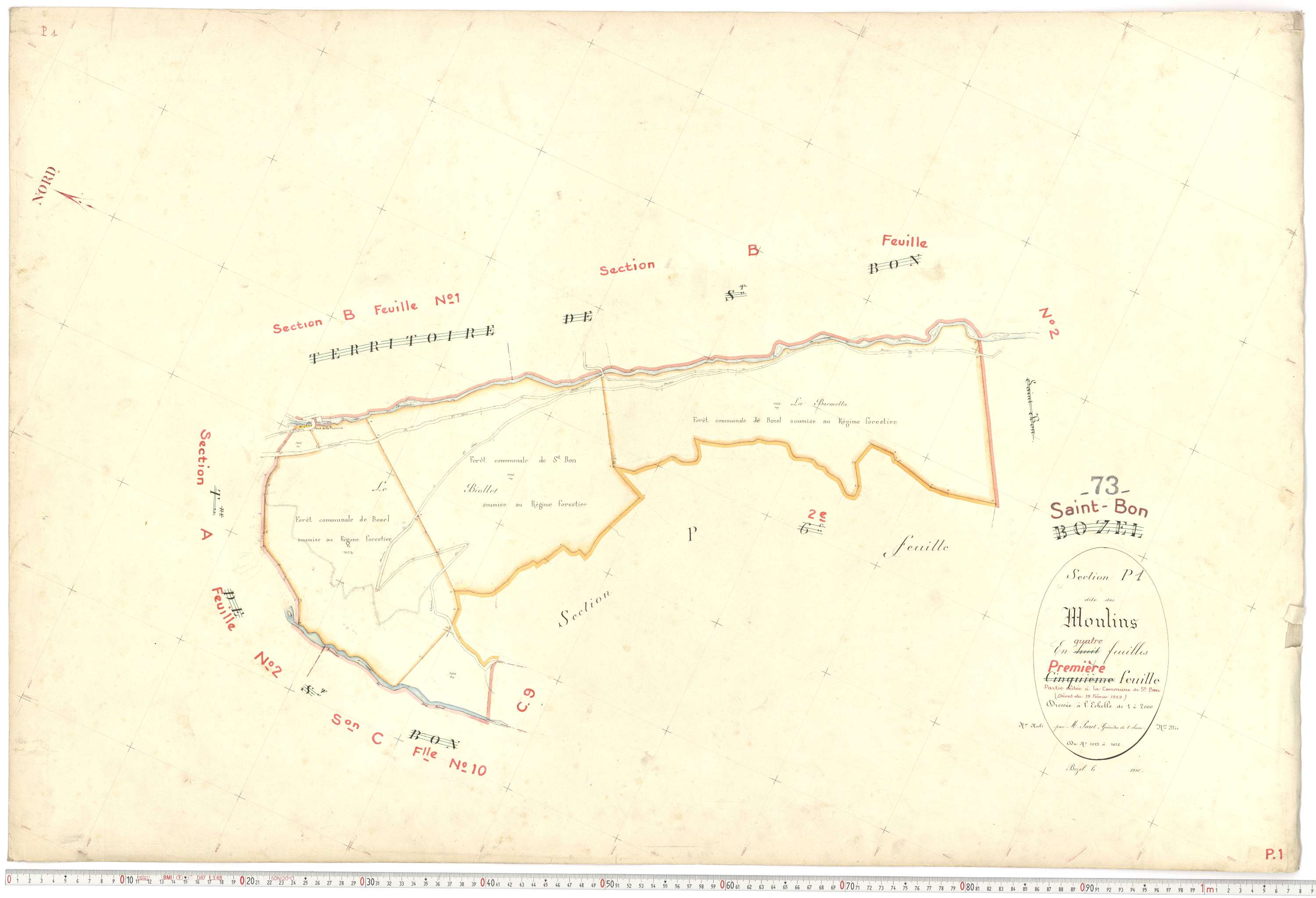 Saint-Bon-Tarentaise - Plans cadastraux du premier cadastre français.