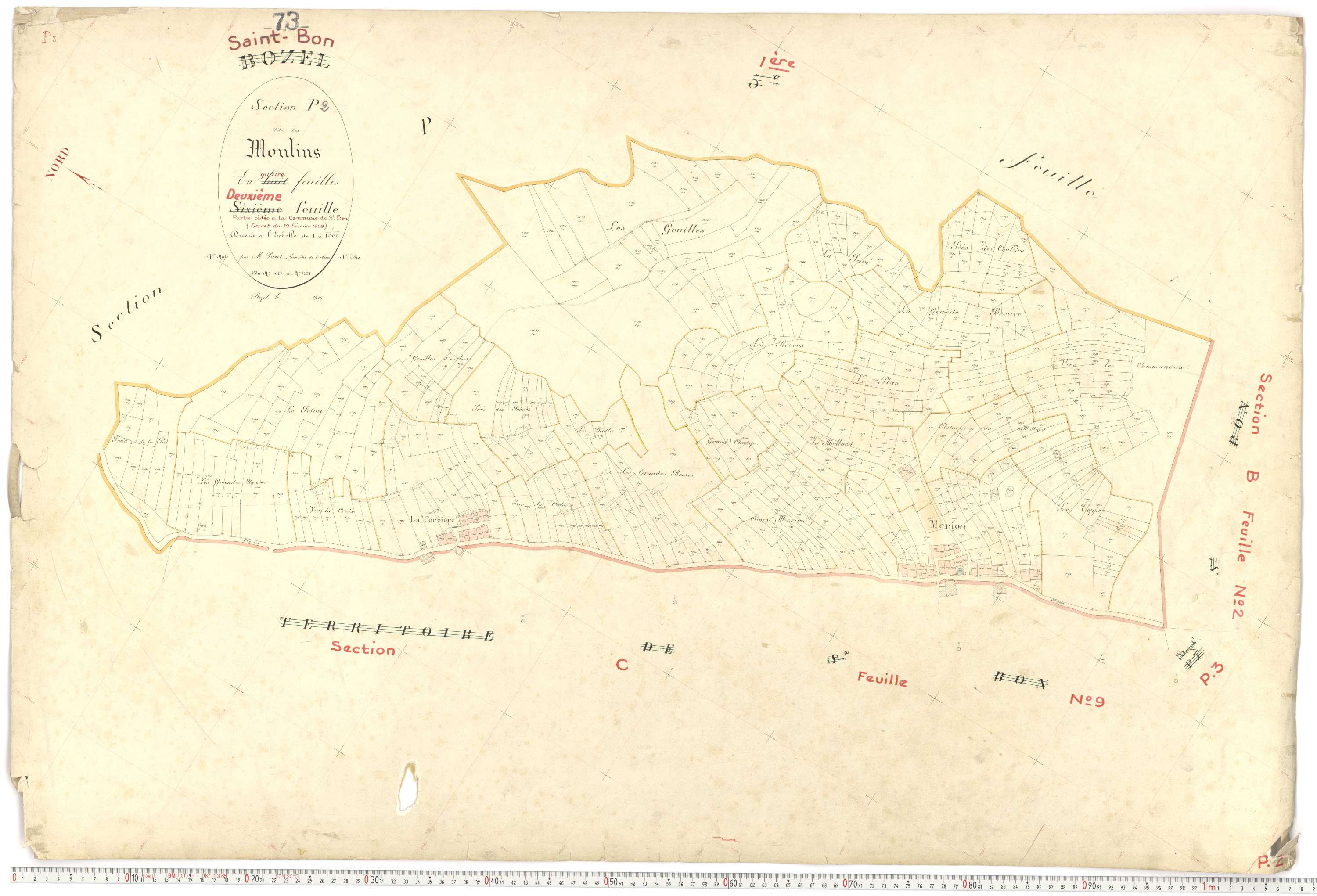 Saint-Bon-Tarentaise - Plans cadastraux du premier cadastre français.