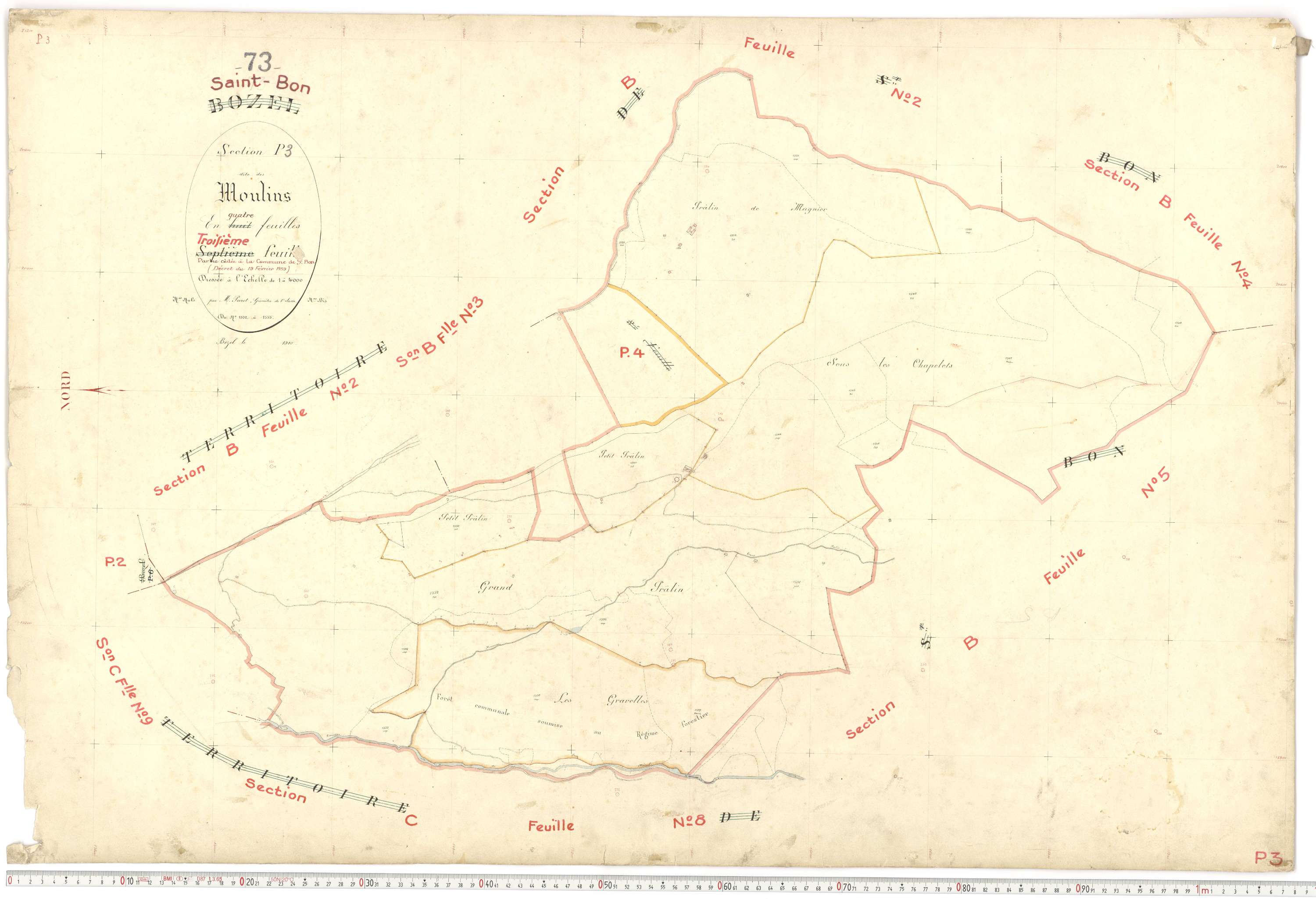 Saint-Bon-Tarentaise - Plans cadastraux du premier cadastre français.