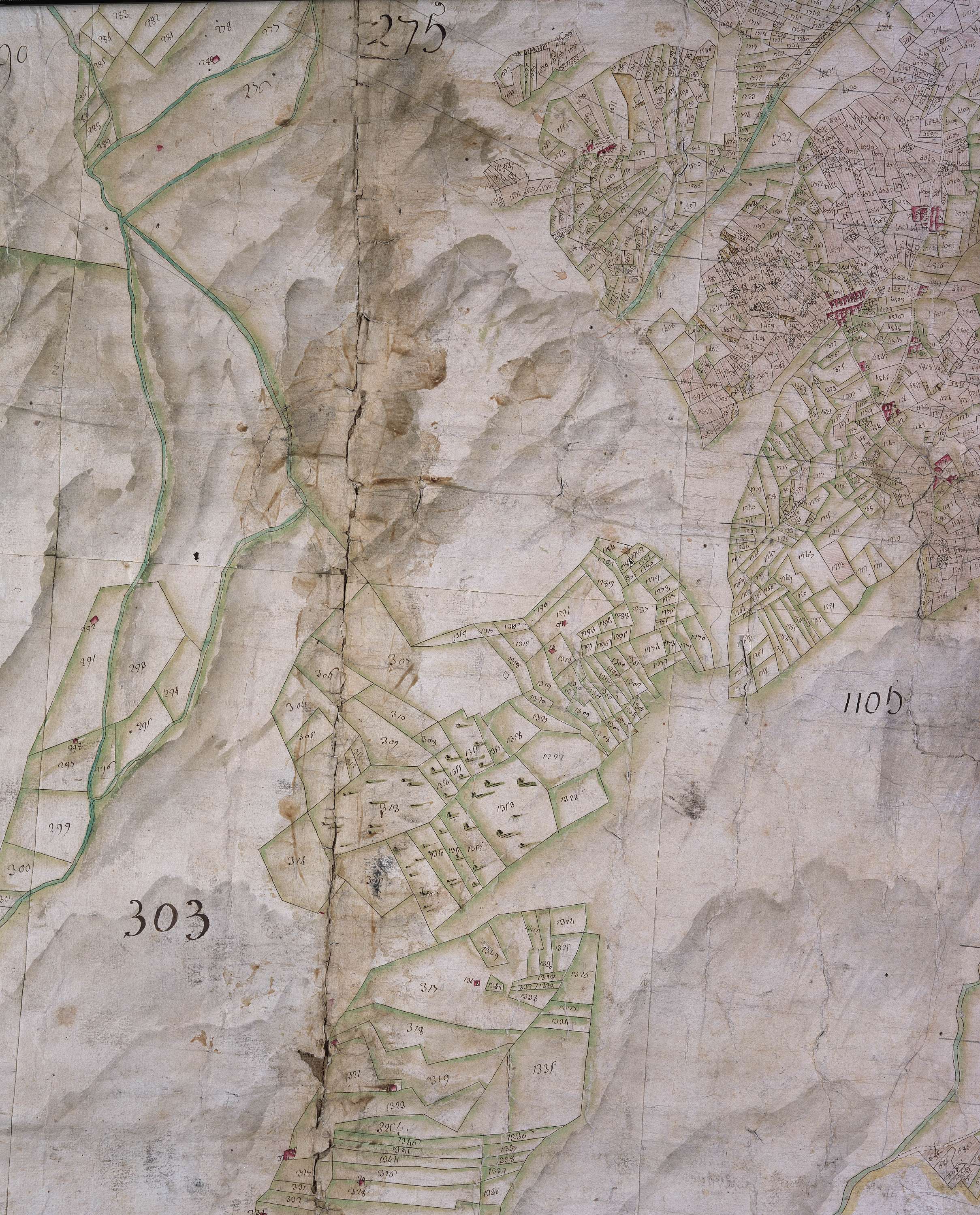 Saint-Bon-Tarentaise - Copie de la mappe originale (plan cadastral) de la commune de Saint-Bon. Signée Cocelli, directeur de la péréquation.