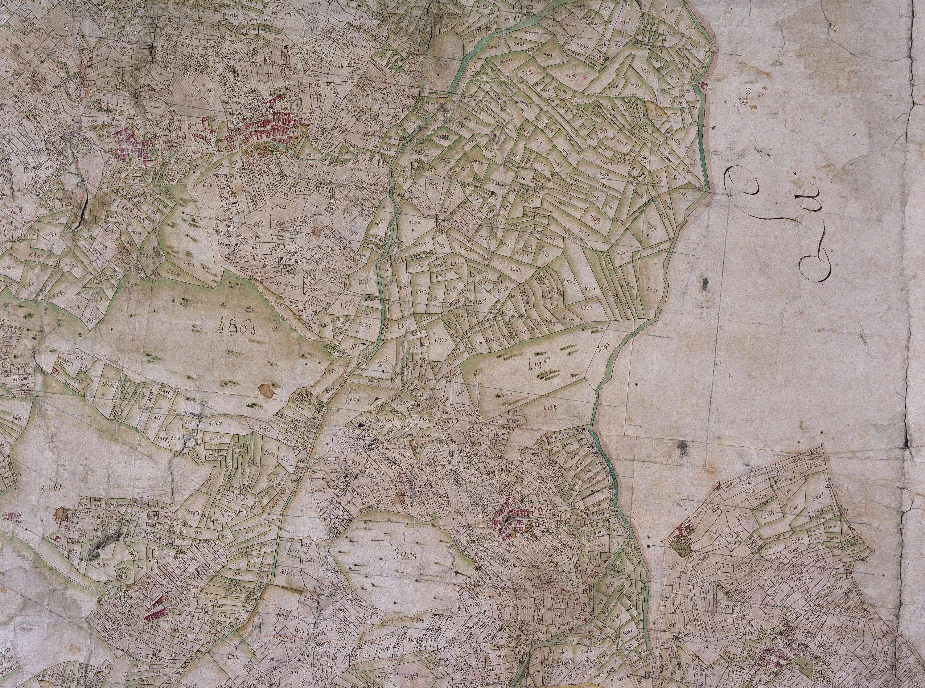 Saint-Bon-Tarentaise - Copie de la mappe originale (plan cadastral) de la commune de Saint-Bon. Signée Cocelli, directeur de la péréquation.