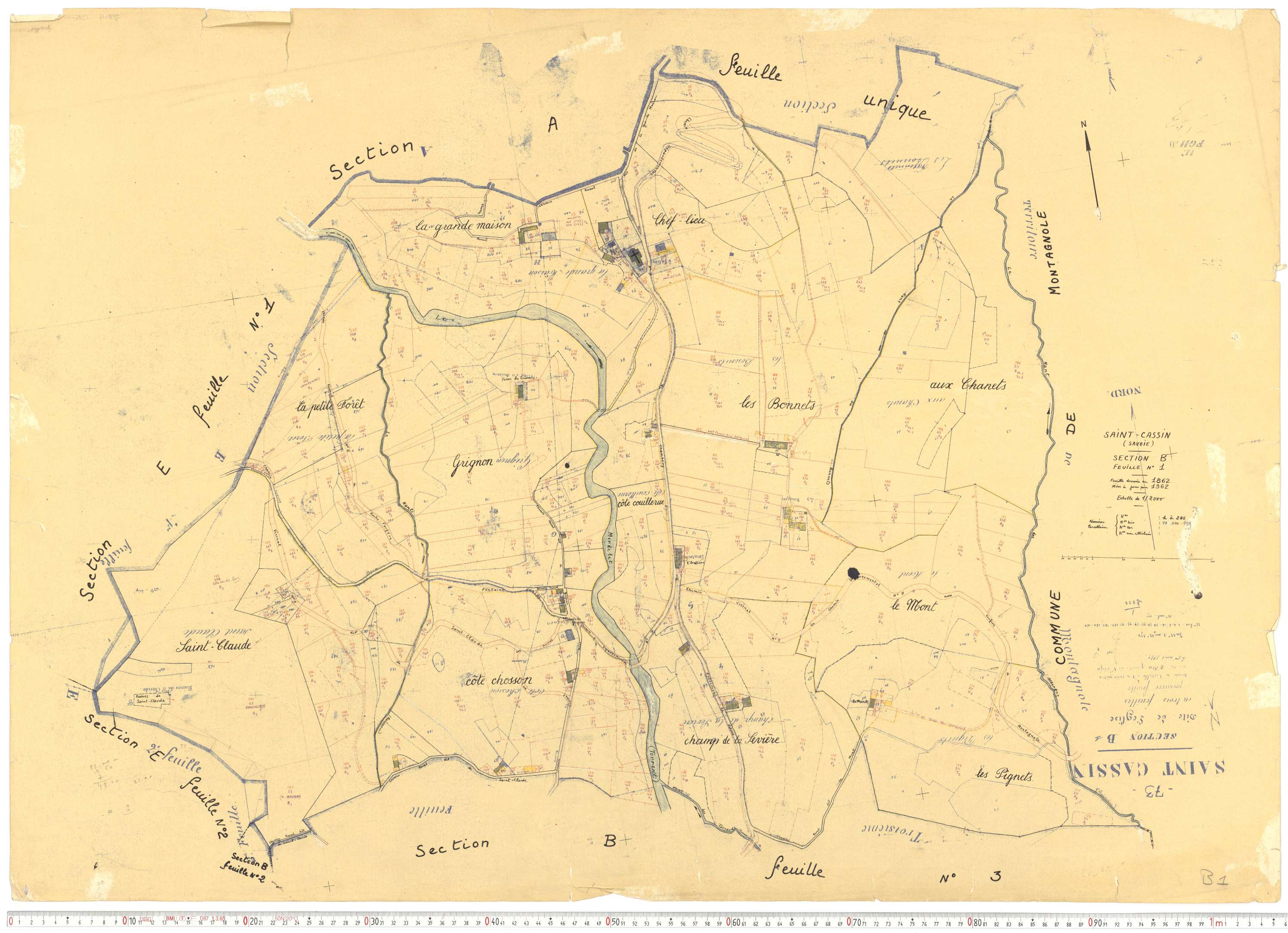 Saint-Cassin - Cadastre rénové, version de travail (1962).
