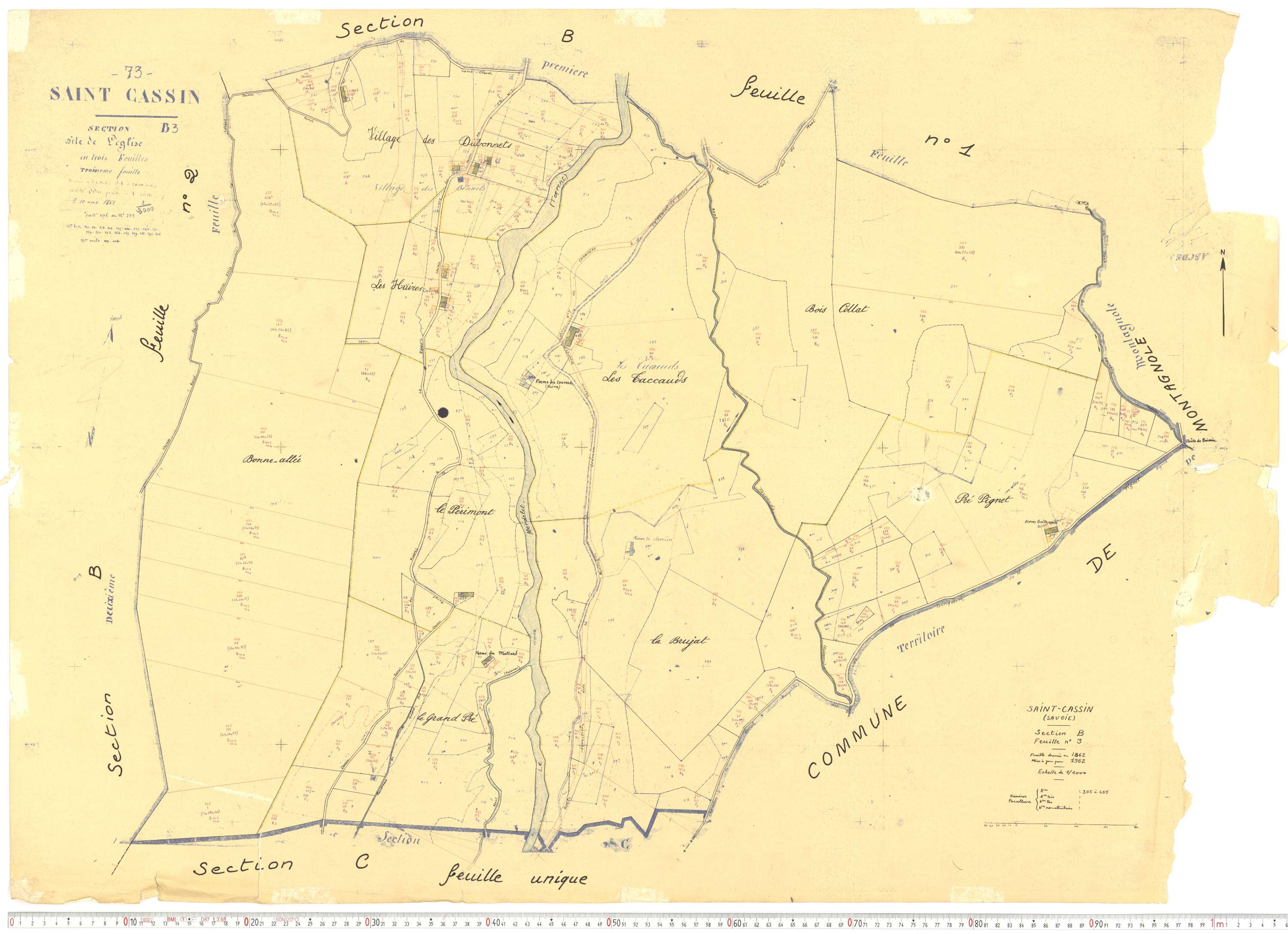 Saint-Cassin - Cadastre rénové, version de travail (1962).