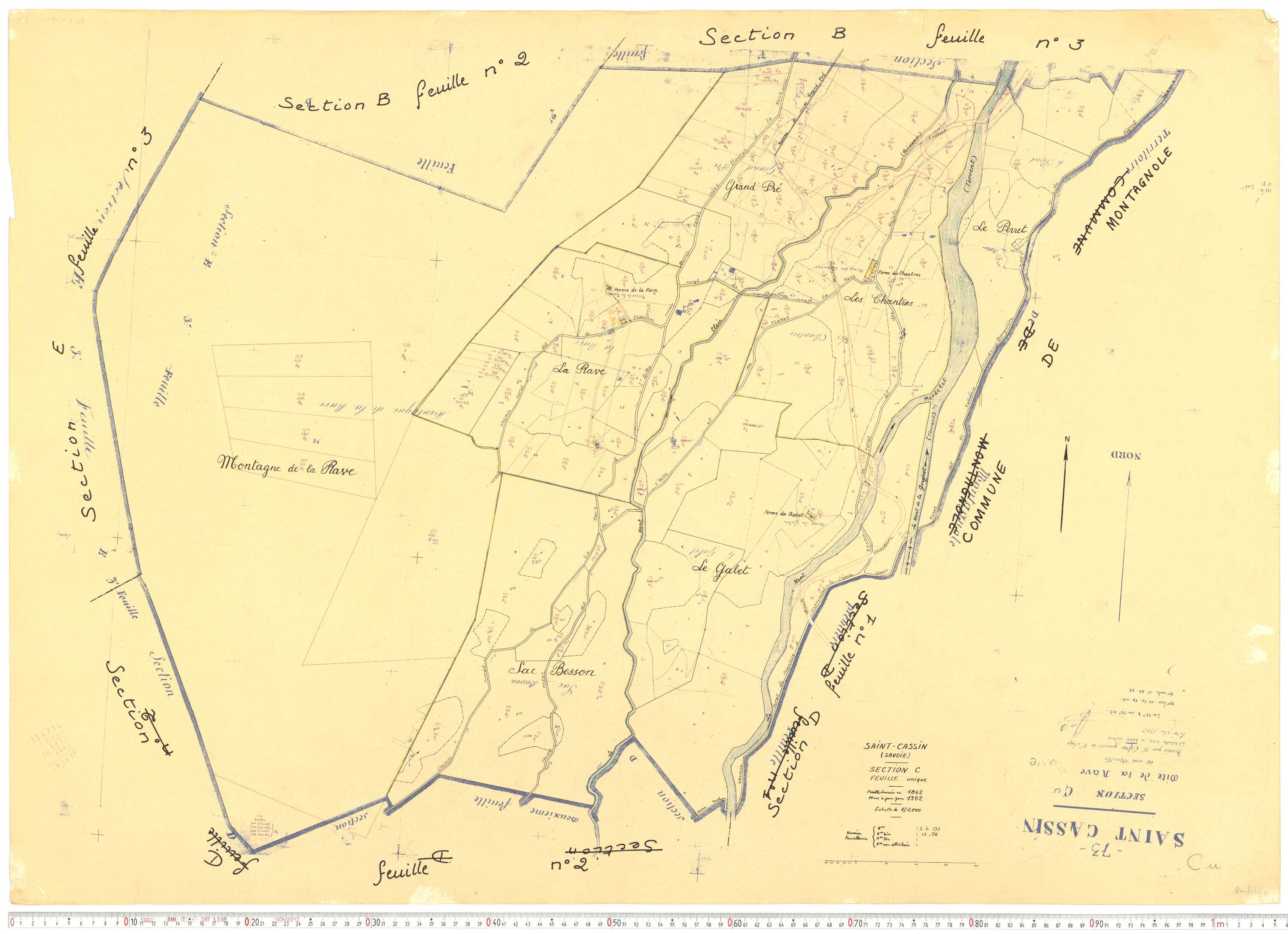 Saint-Cassin - Cadastre rénové, version de travail (1962).