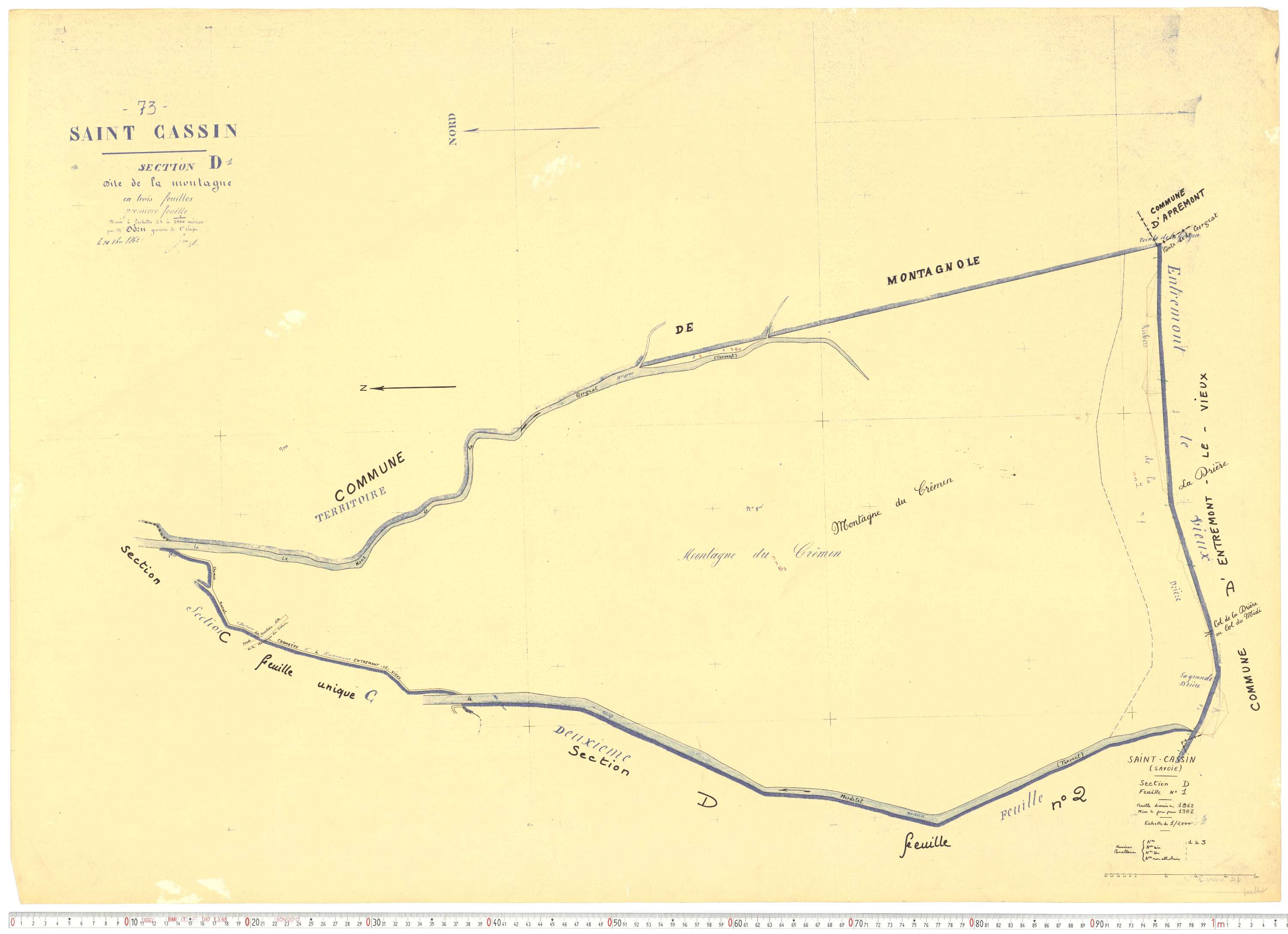 Saint-Cassin - Cadastre rénové, version de travail (1962).