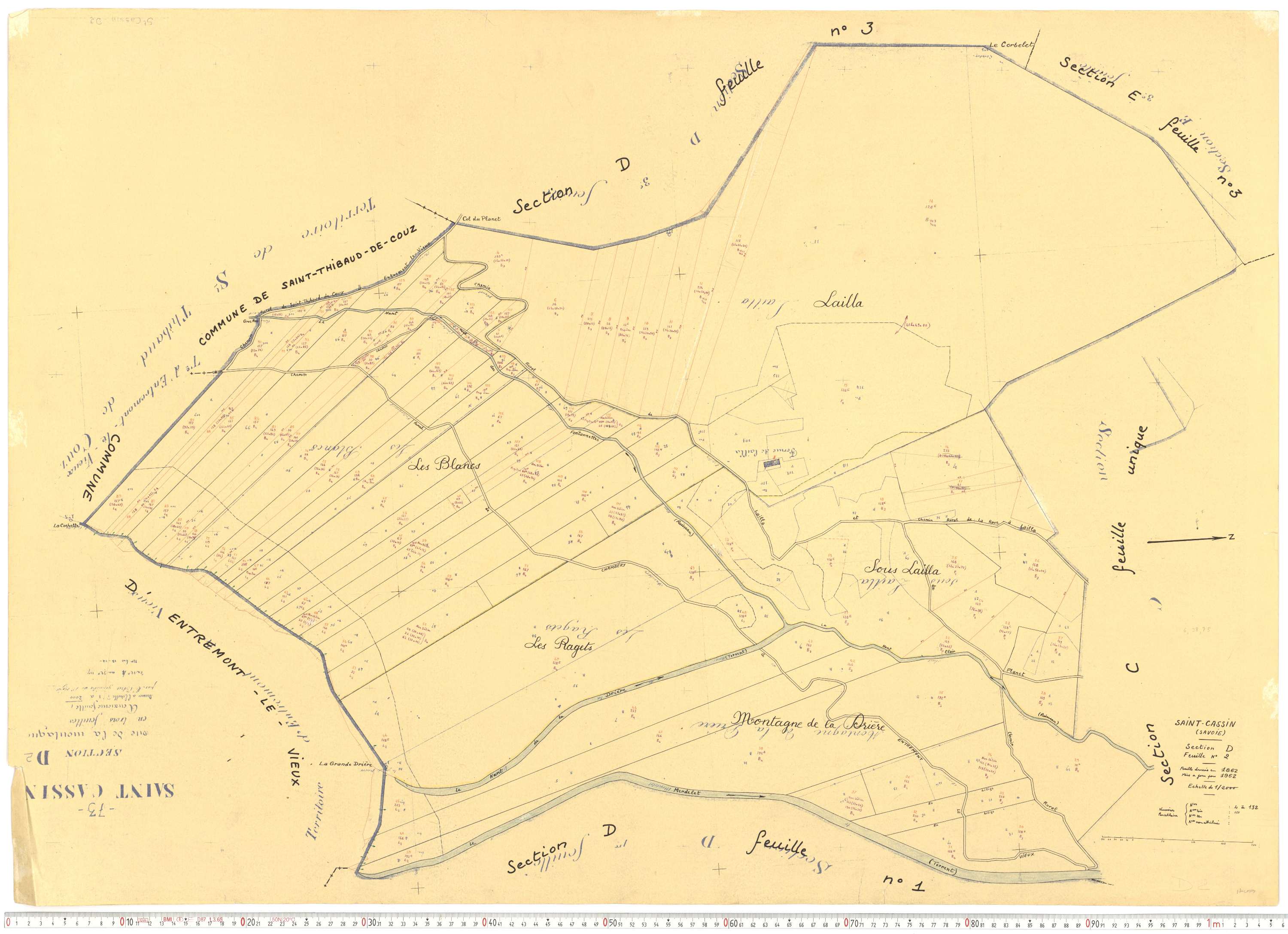 Saint-Cassin - Cadastre rénové, version de travail (1962).