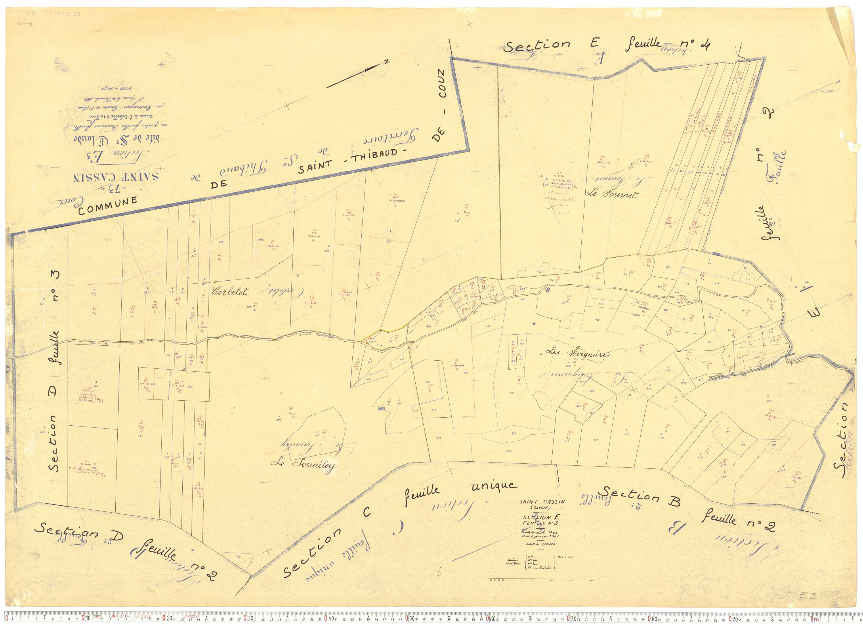 Saint-Cassin - Cadastre rénové, version de travail (1962).