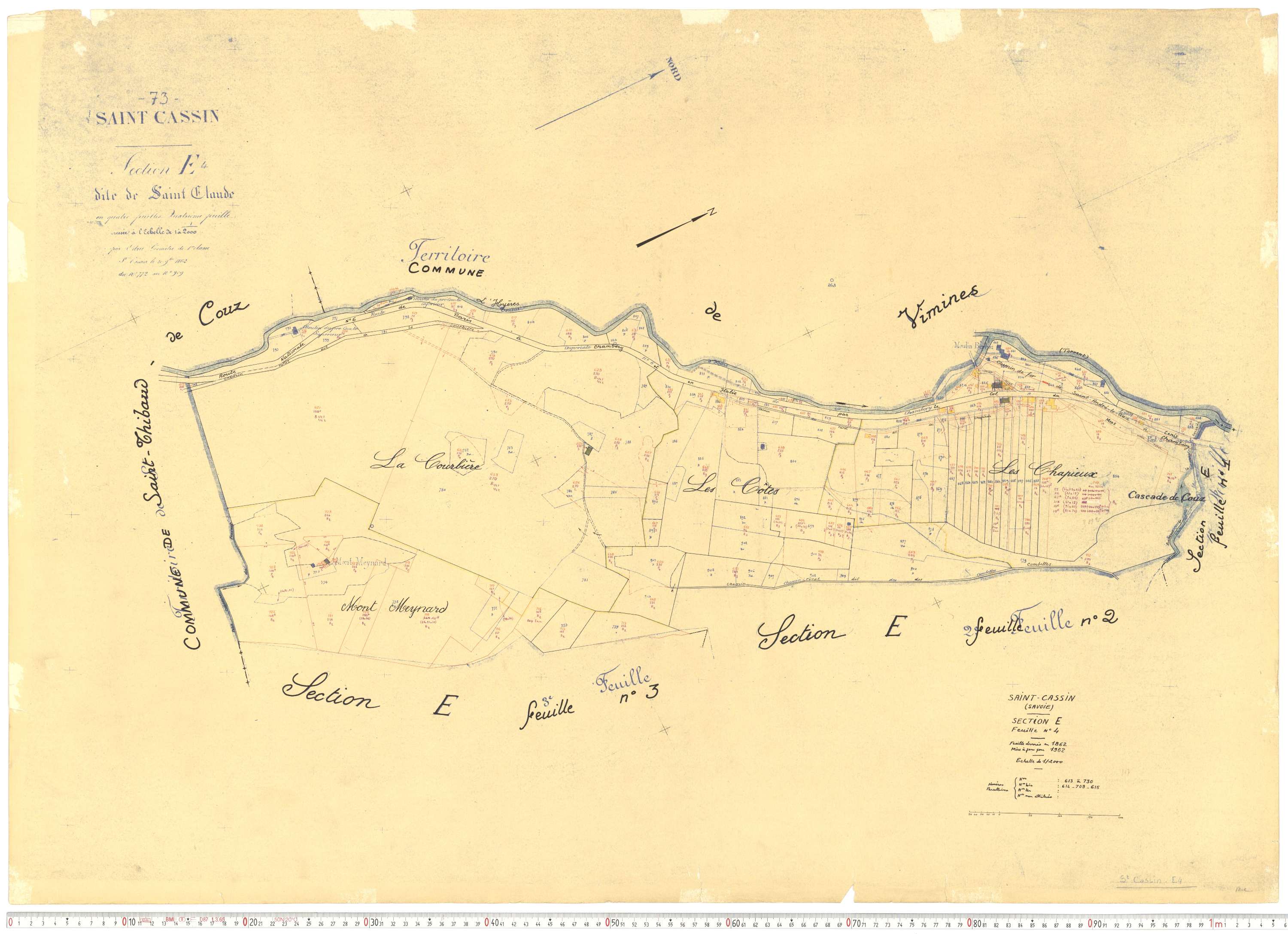Saint-Cassin - Cadastre rénové, version de travail (1962).