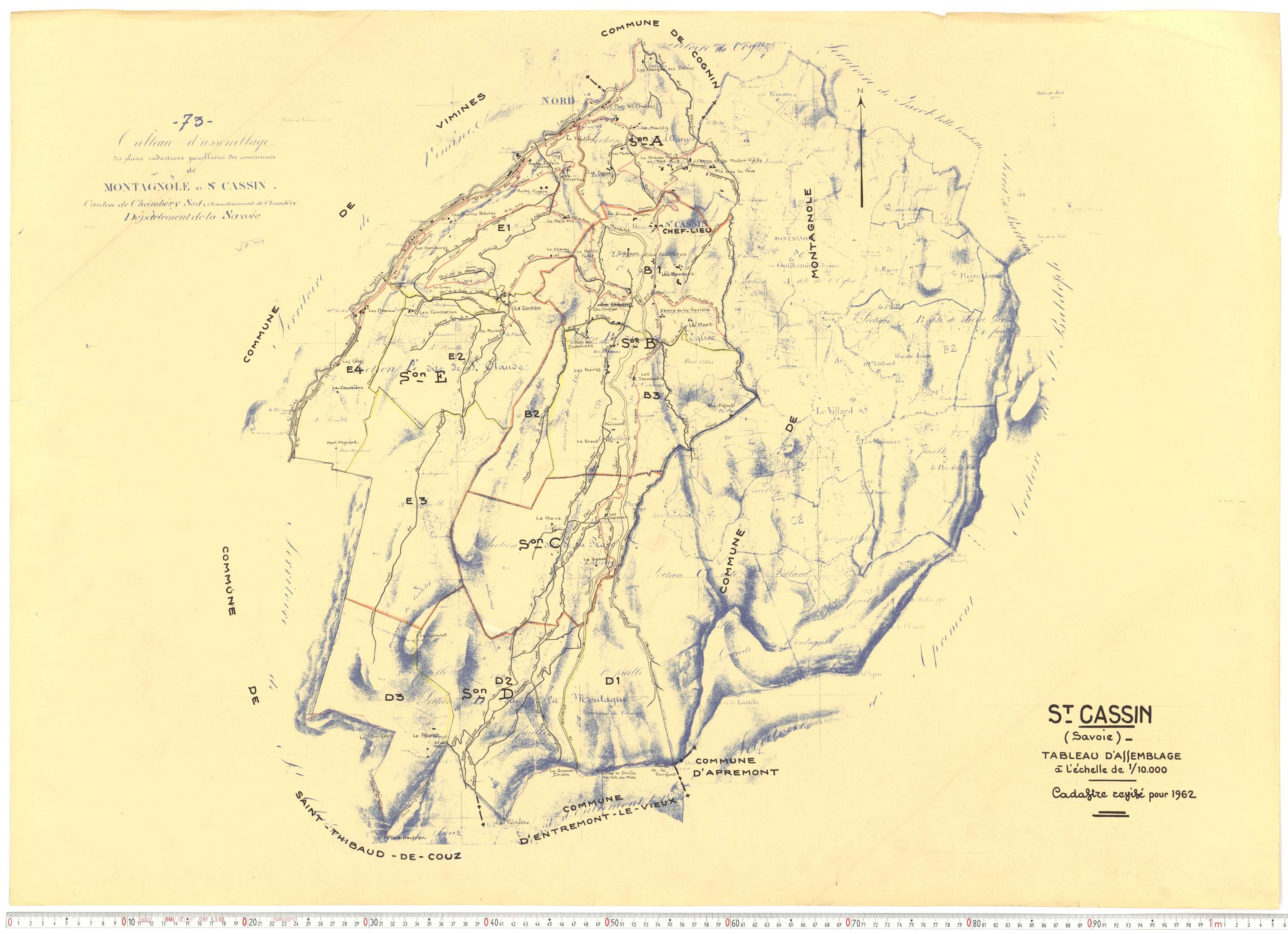 Saint-Cassin - Cadastre rénové, version de travail (1962).