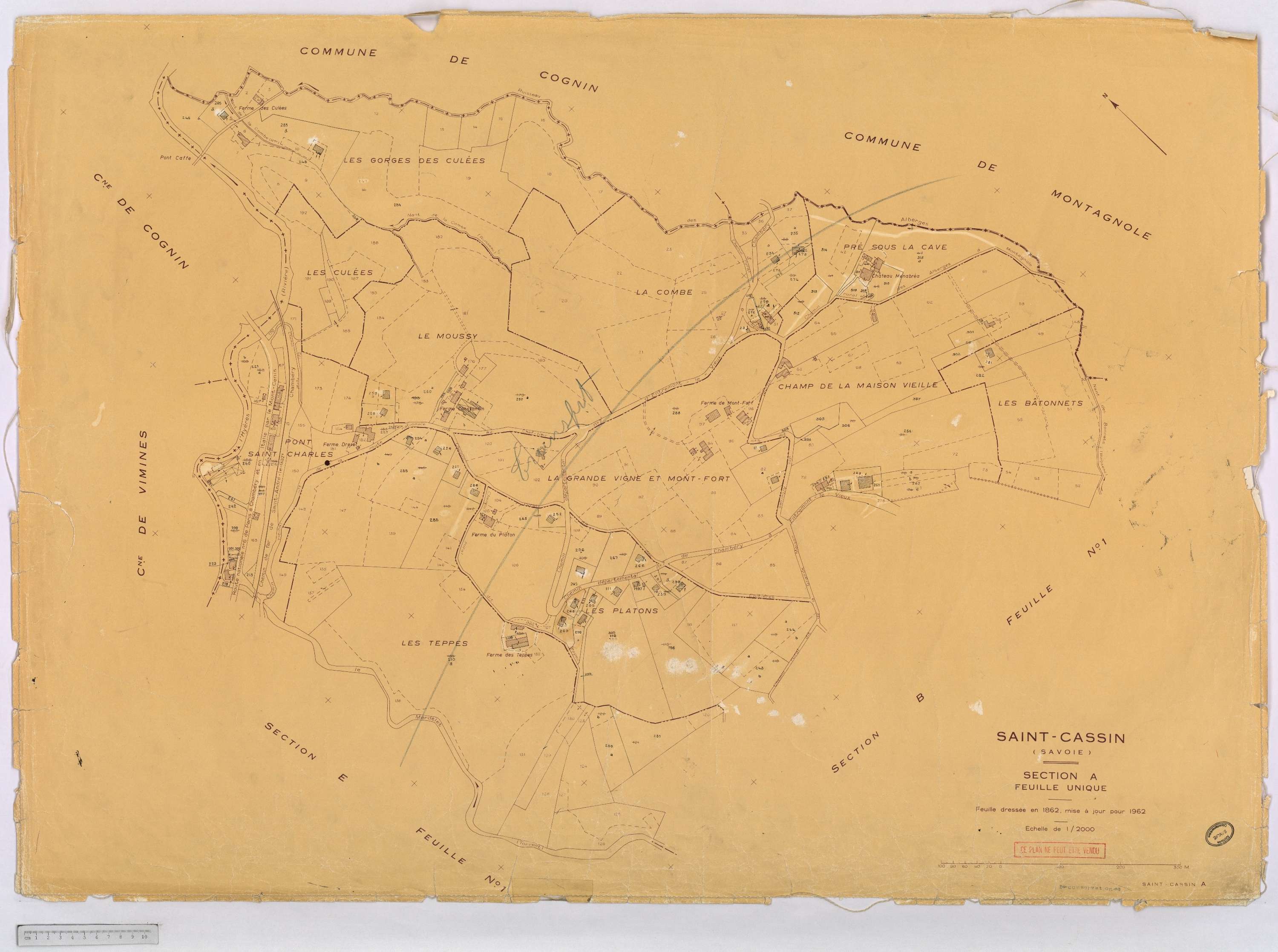 Saint-Cassin - Cadastre rénové, version définitive (1962).