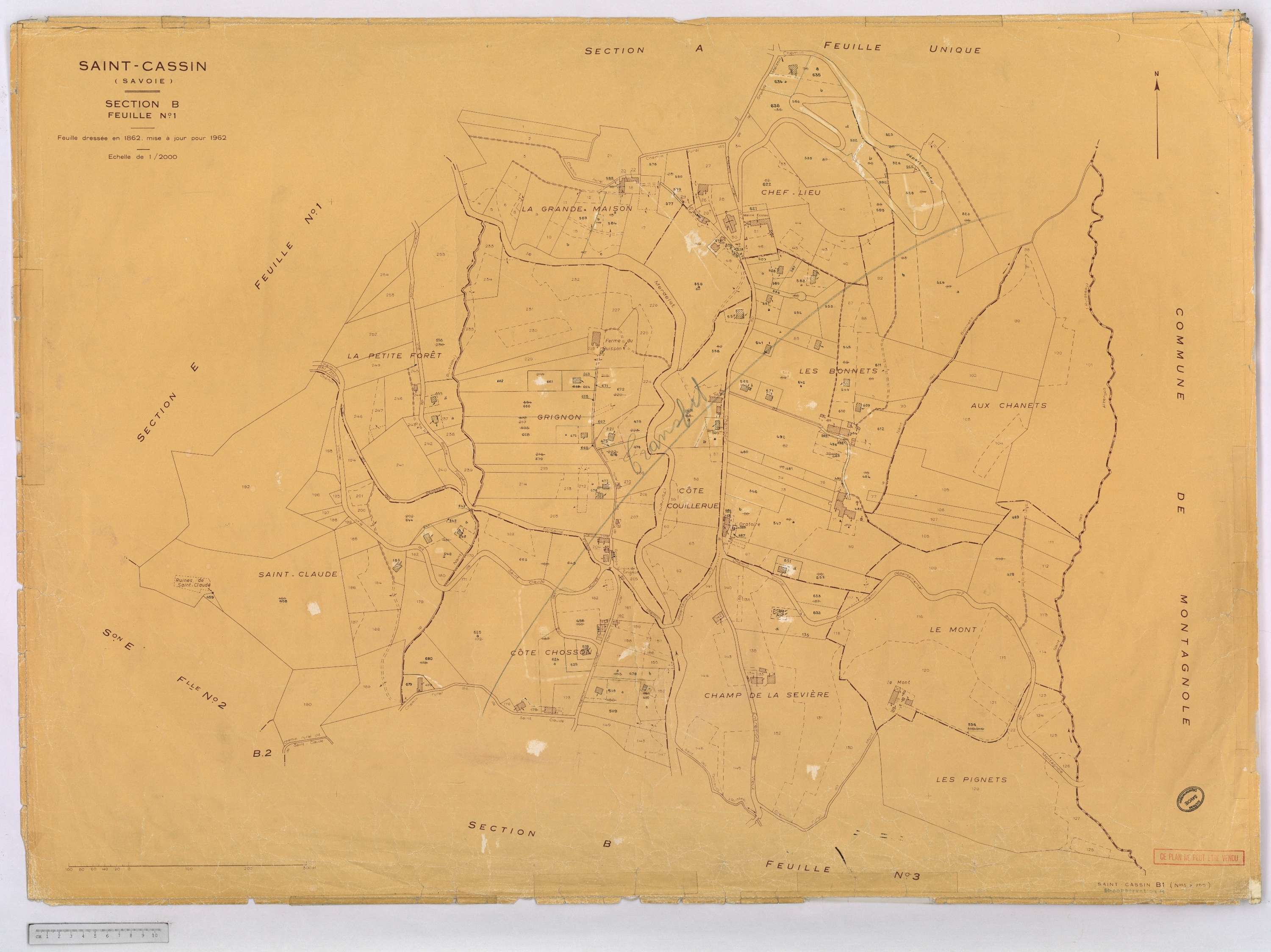 Saint-Cassin - Cadastre rénové, version définitive (1962).