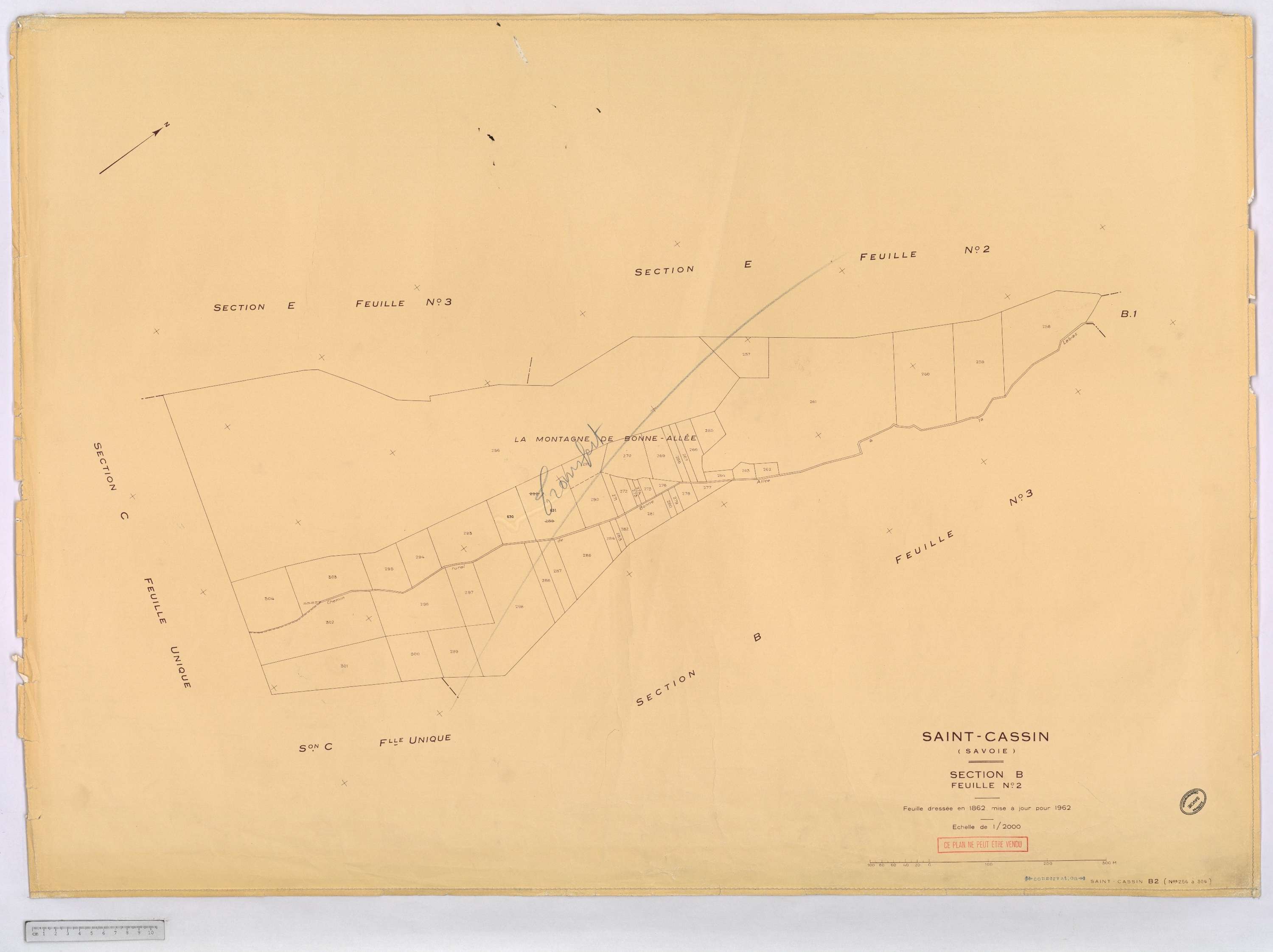 Saint-Cassin - Cadastre rénové, version définitive (1962).