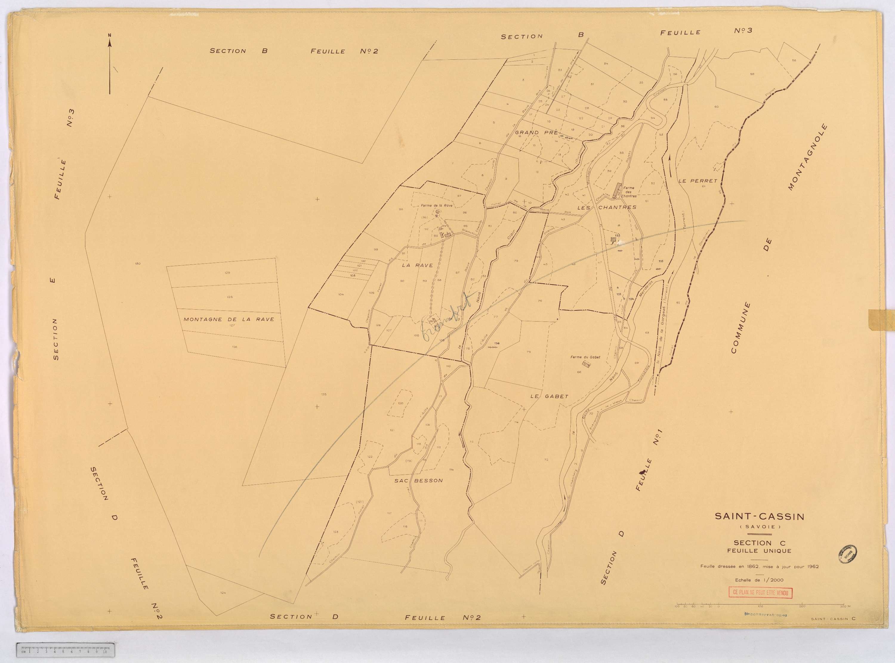 Saint-Cassin - Cadastre rénové, version définitive (1962).